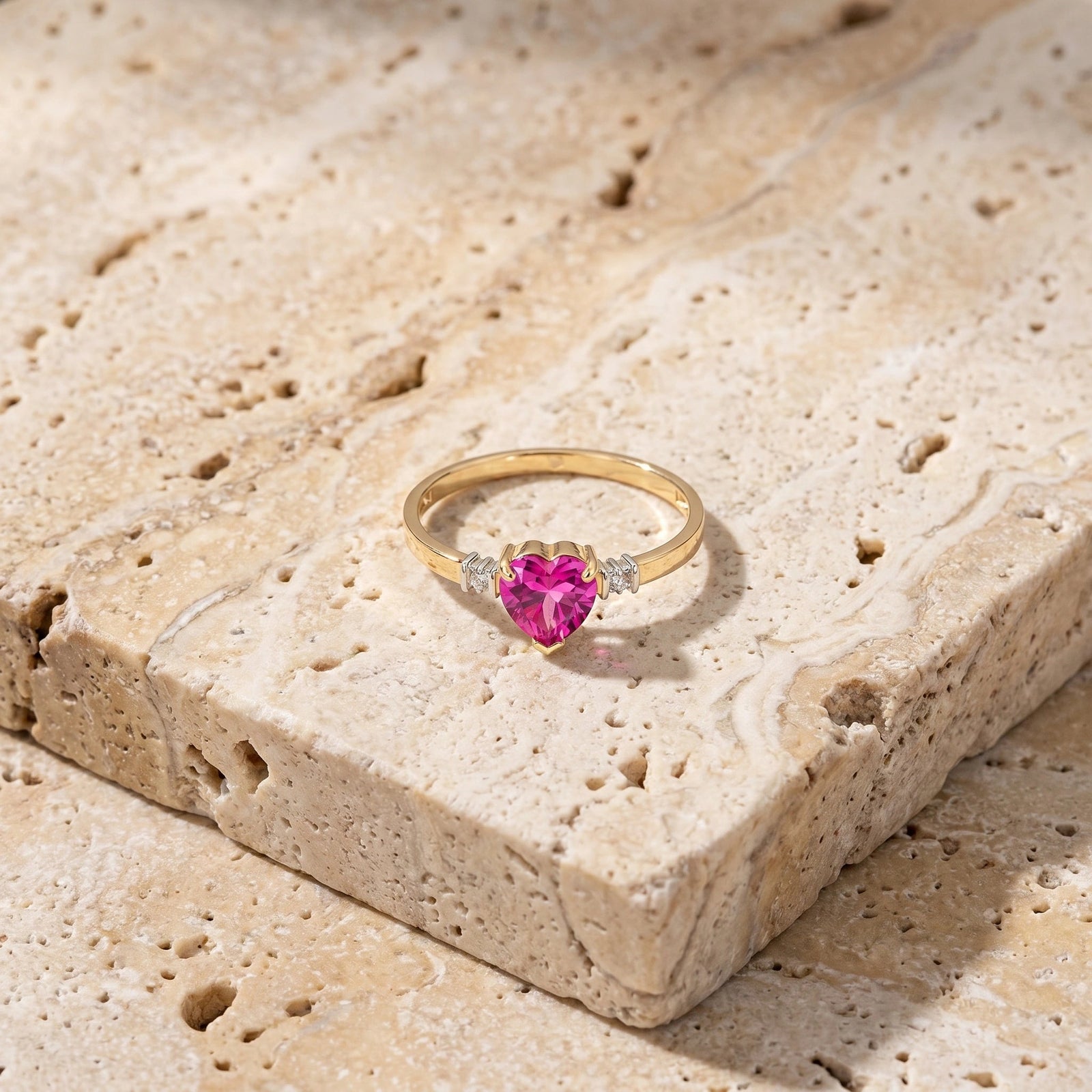 Yellow Gold Diamond & Pink Topaz — Viola