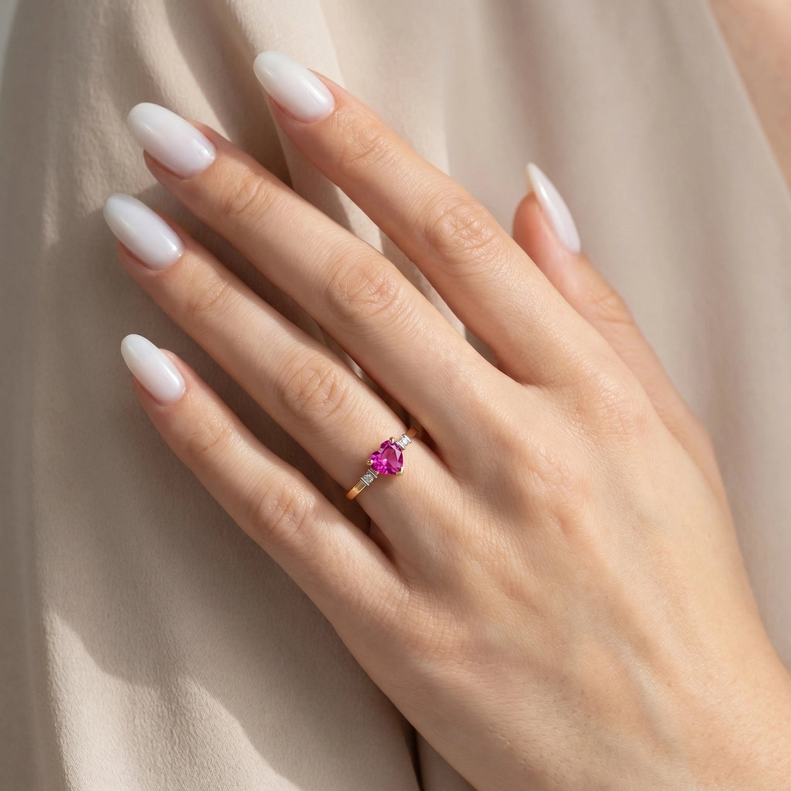 Yellow Gold Diamond & Pink Topaz — Viola