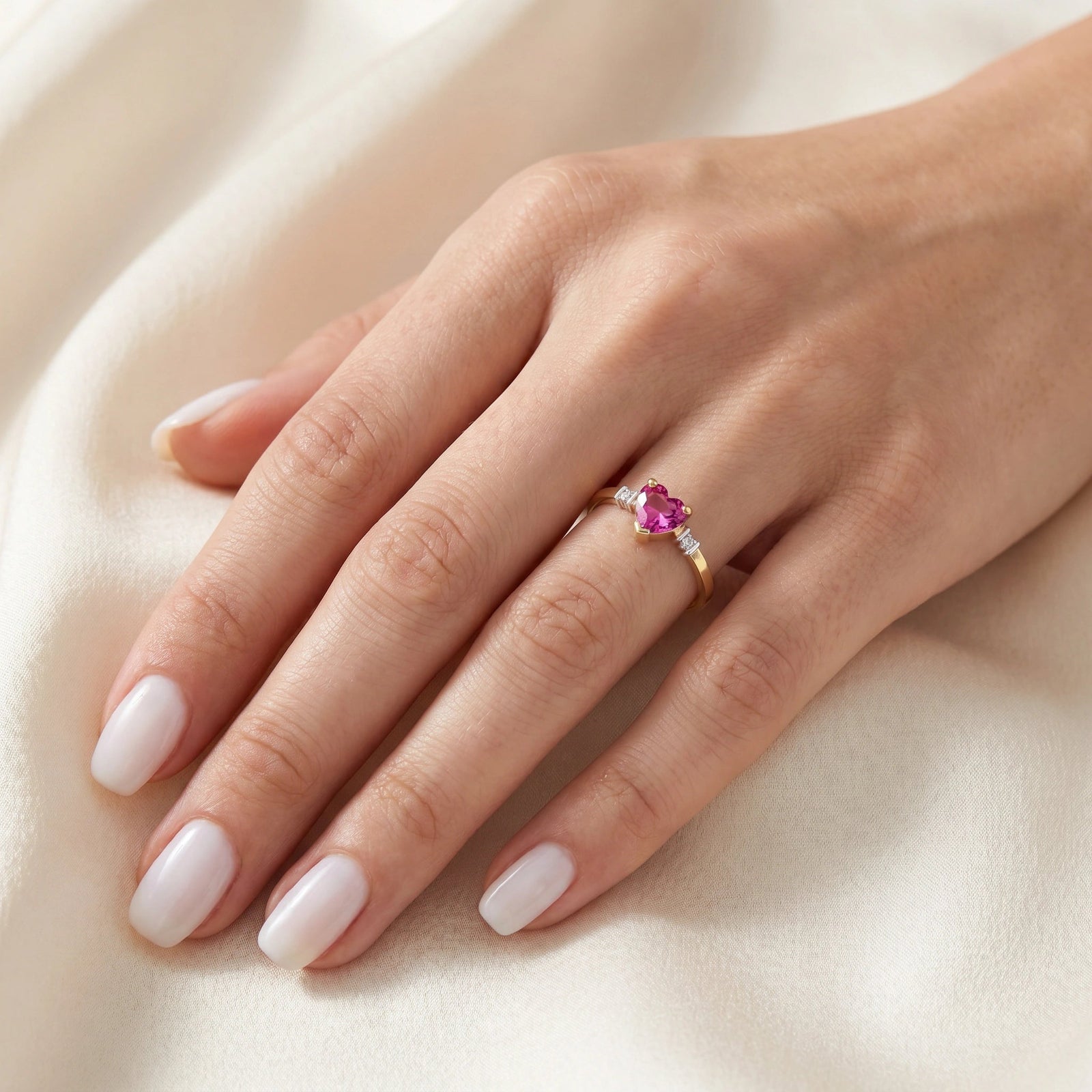 Yellow Gold Diamond & Pink Topaz — Viola