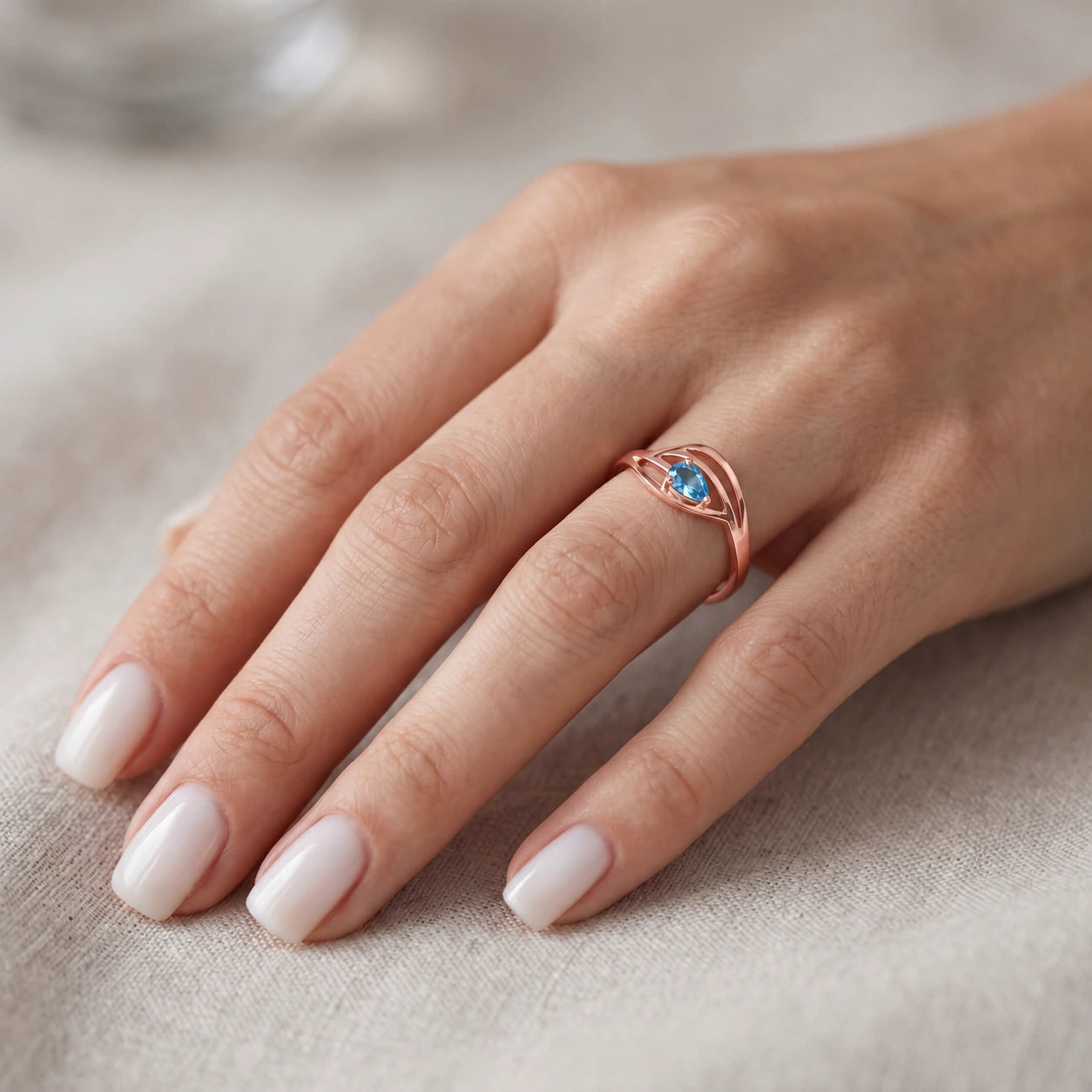 Rose Gold Blue Topaz — Violante