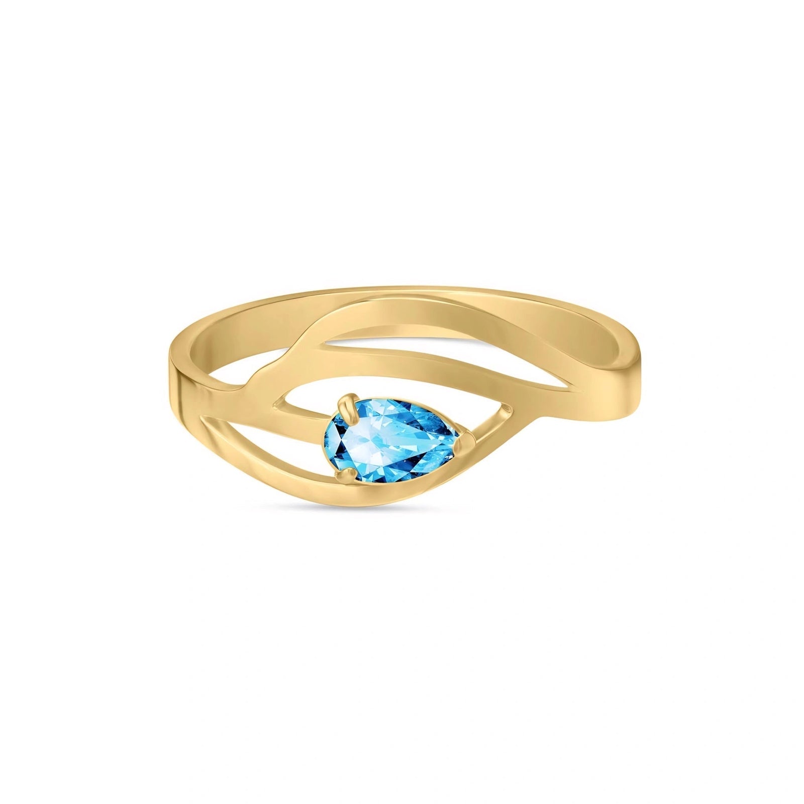 Yellow Gold Blue Topaz — Violante