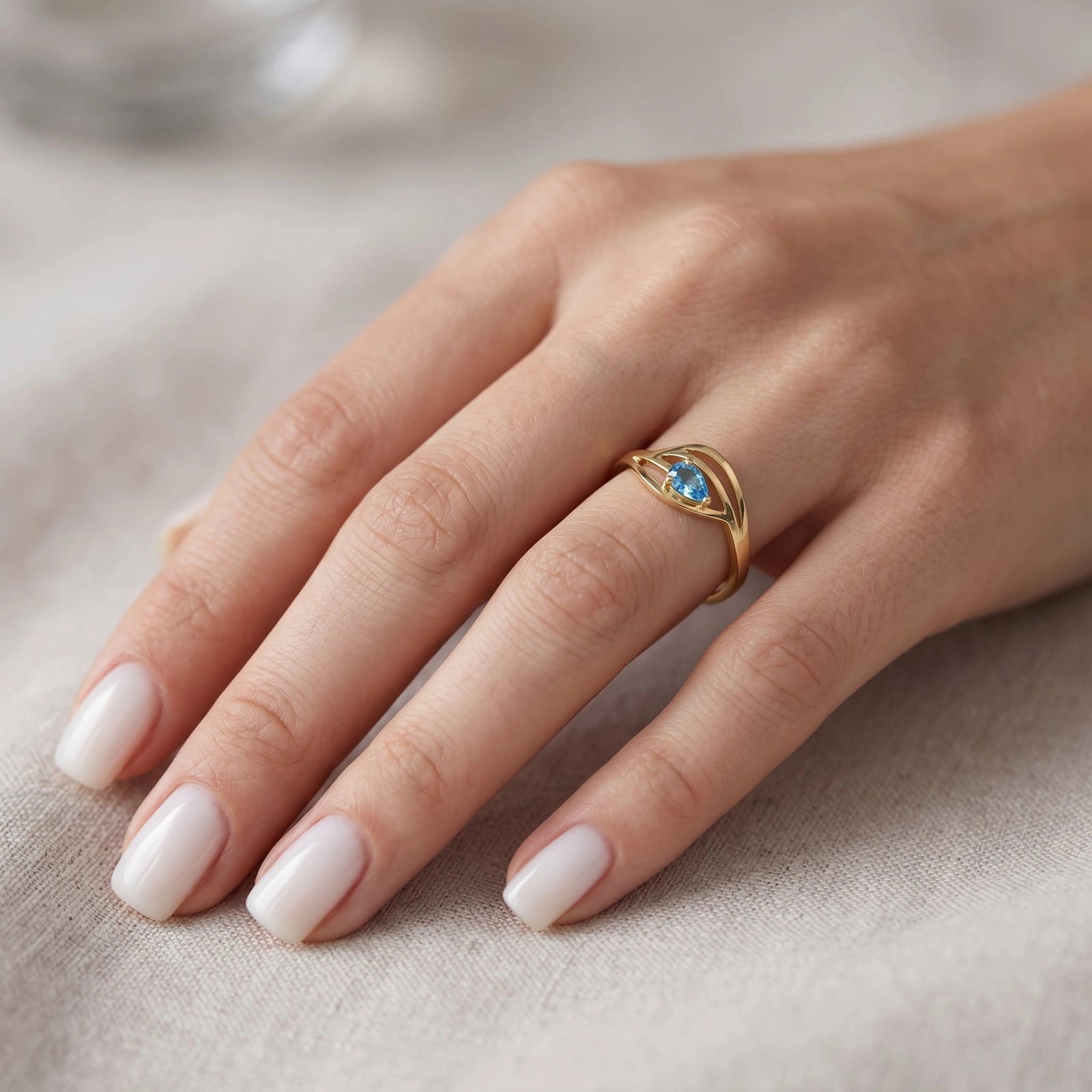 Yellow Gold Blue Topaz — Violante