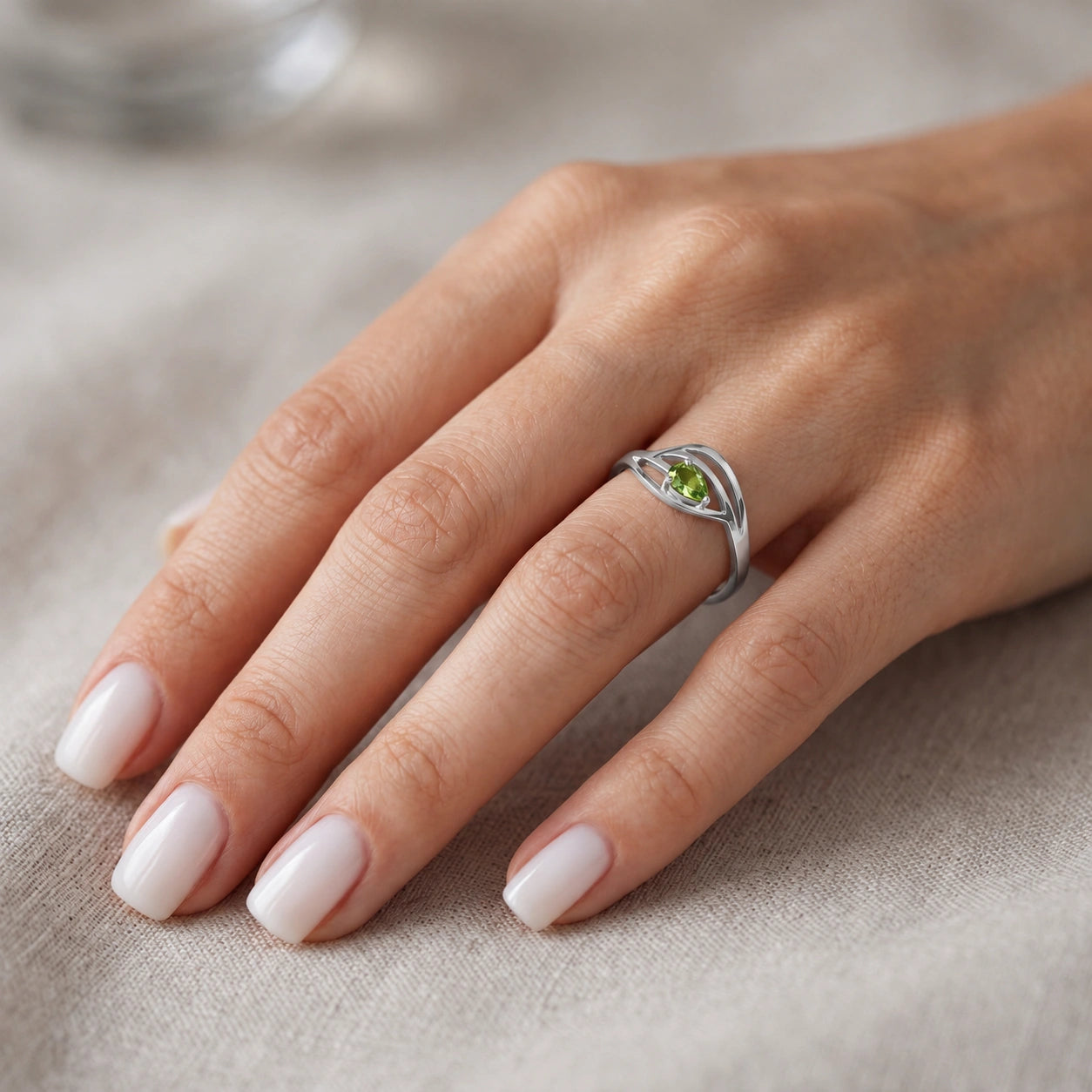 White Gold Peridot — Violante