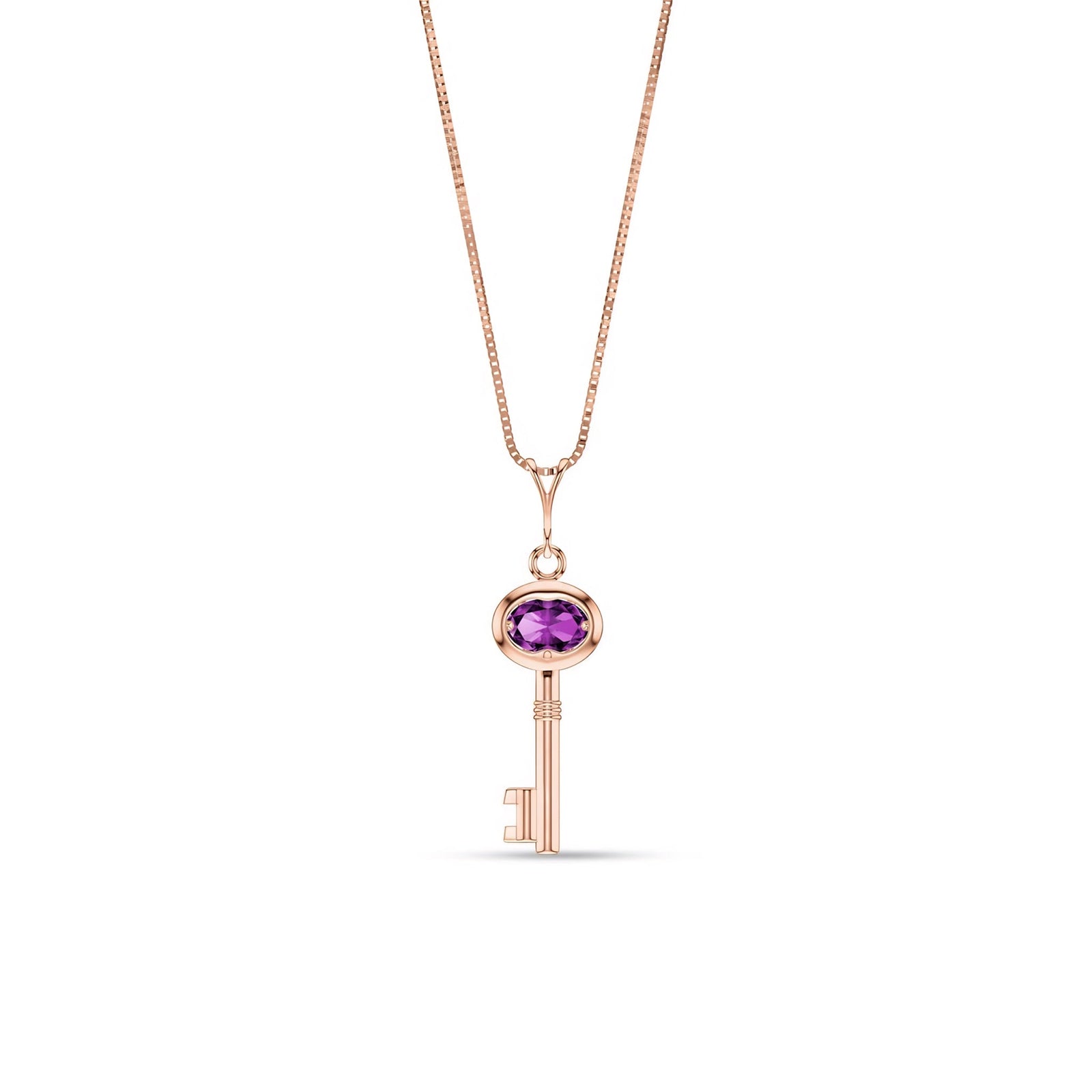 Rose Gold Pendant Necklace Blue Topaz 10K — Marcella