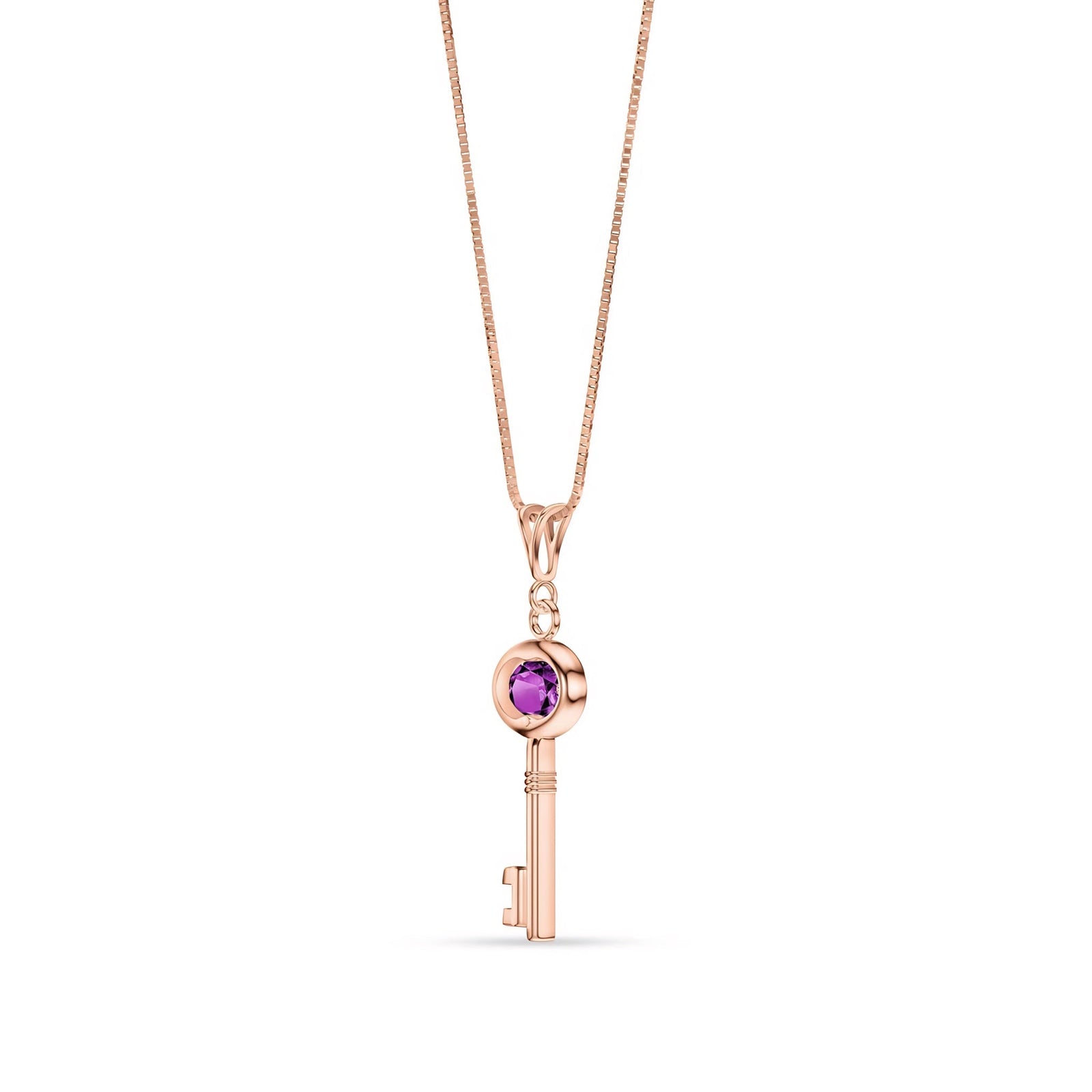 Rose Gold Pendant Necklace Blue Topaz 10K — Marcella