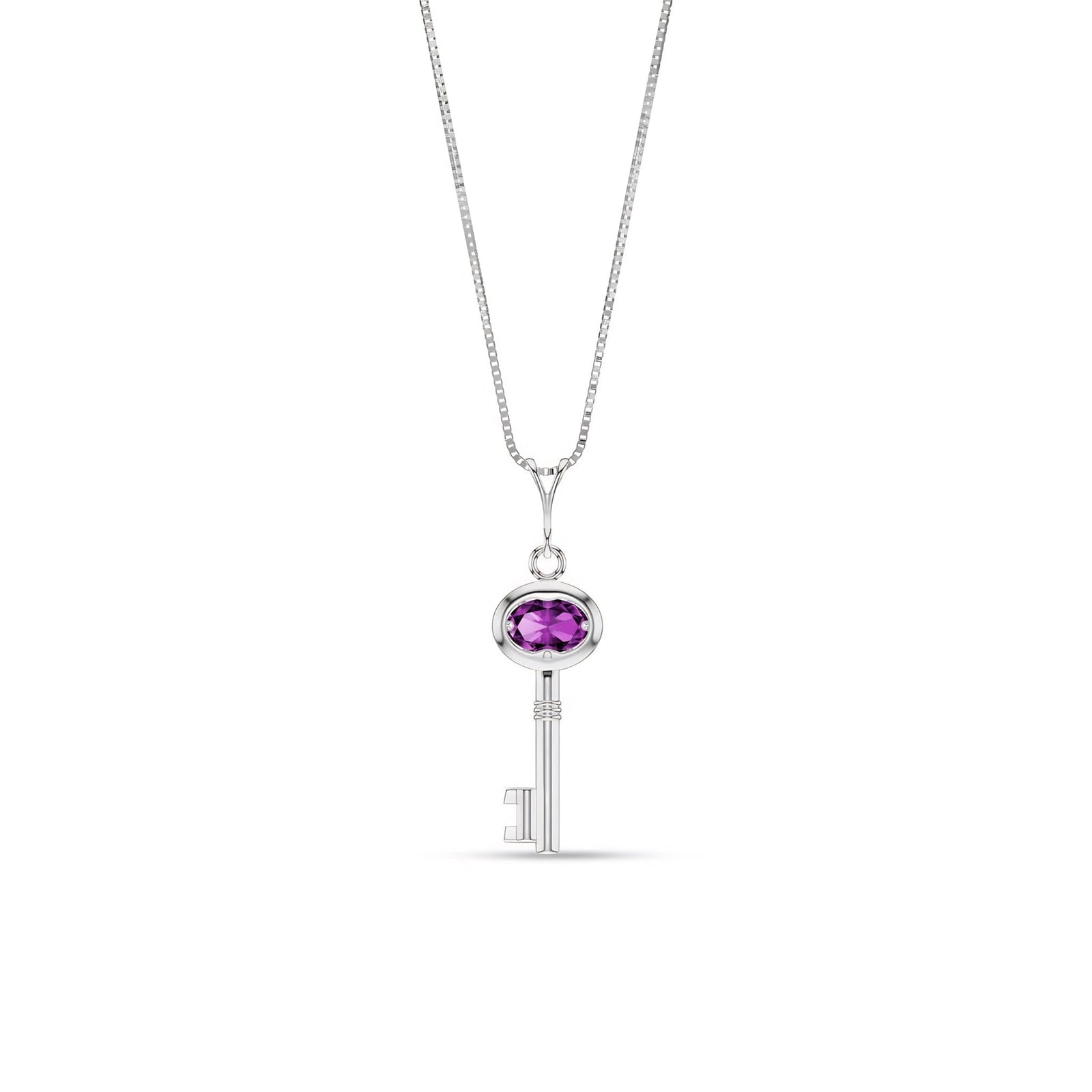 White Gold Pendant Necklace Blue Topaz 10K — Marcella