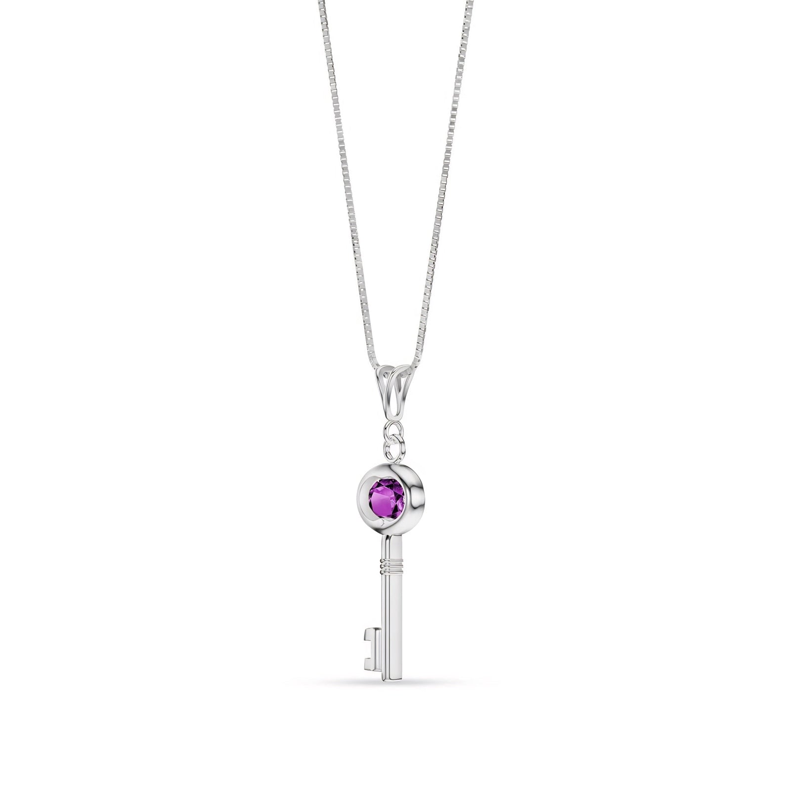 White Gold Pendant Necklace Blue Topaz 10K — Marcella