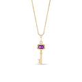 Yellow Gold Pendant Necklace Amethyst — Marcella