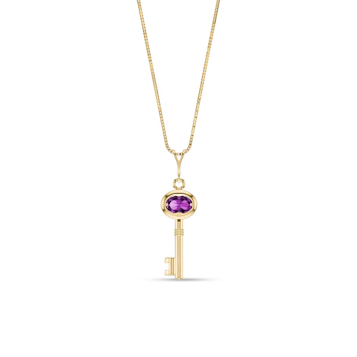 Yellow Gold Pendant Necklace Blue Topaz 10K — Marcella