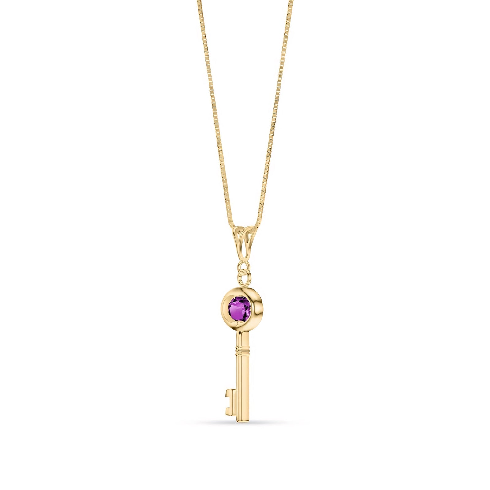 Yellow Gold Pendant Necklace Blue Topaz 10K — Marcella