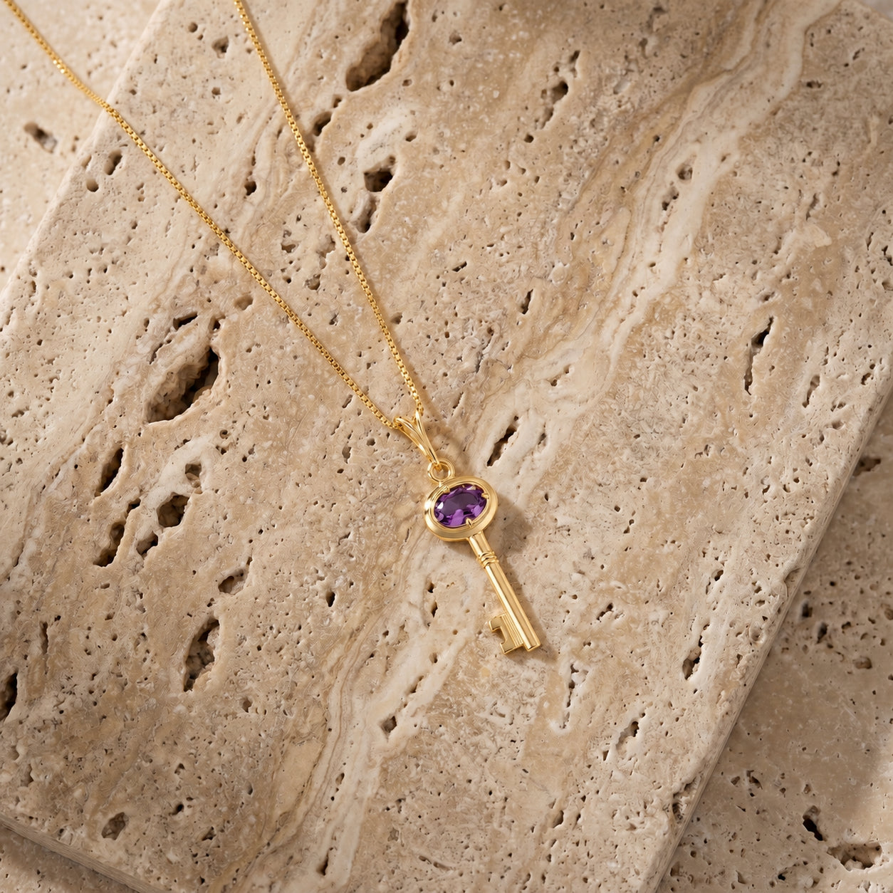 Yellow Gold Pendant Necklace Blue Topaz 10K — Marcella