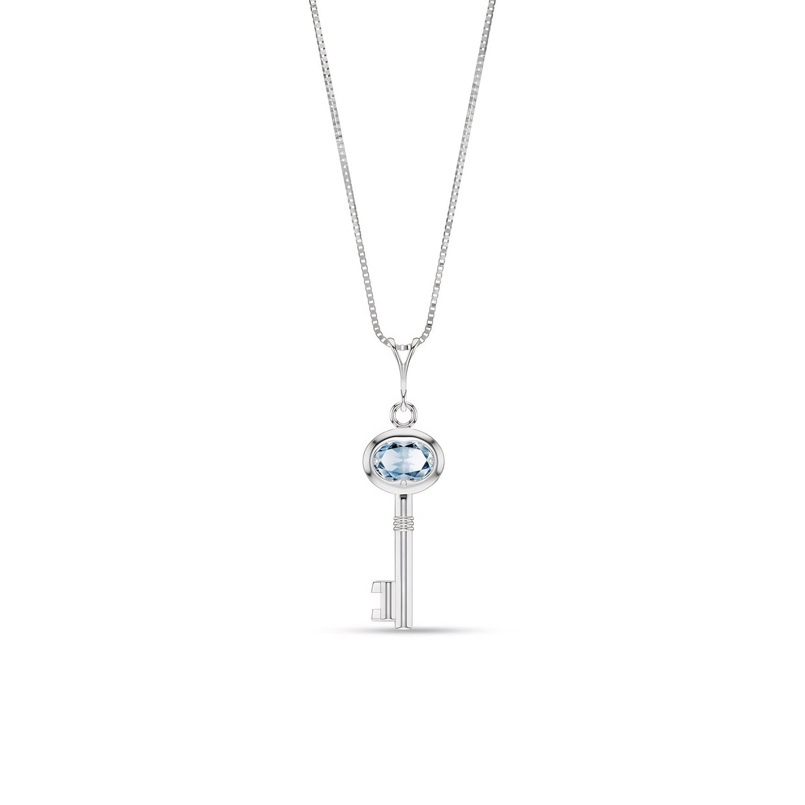 White Gold Pendant Necklace Peridot 10K — Marcella