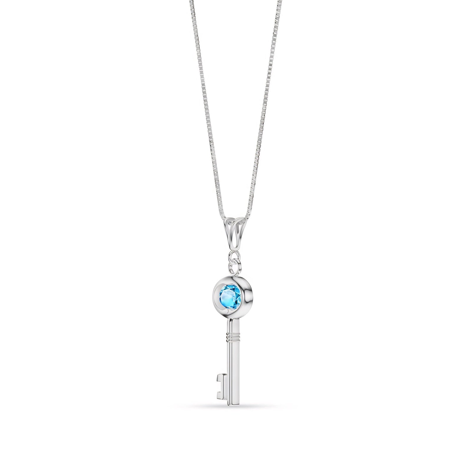 White Gold Pendant Necklace Citrine 10K — Marcella