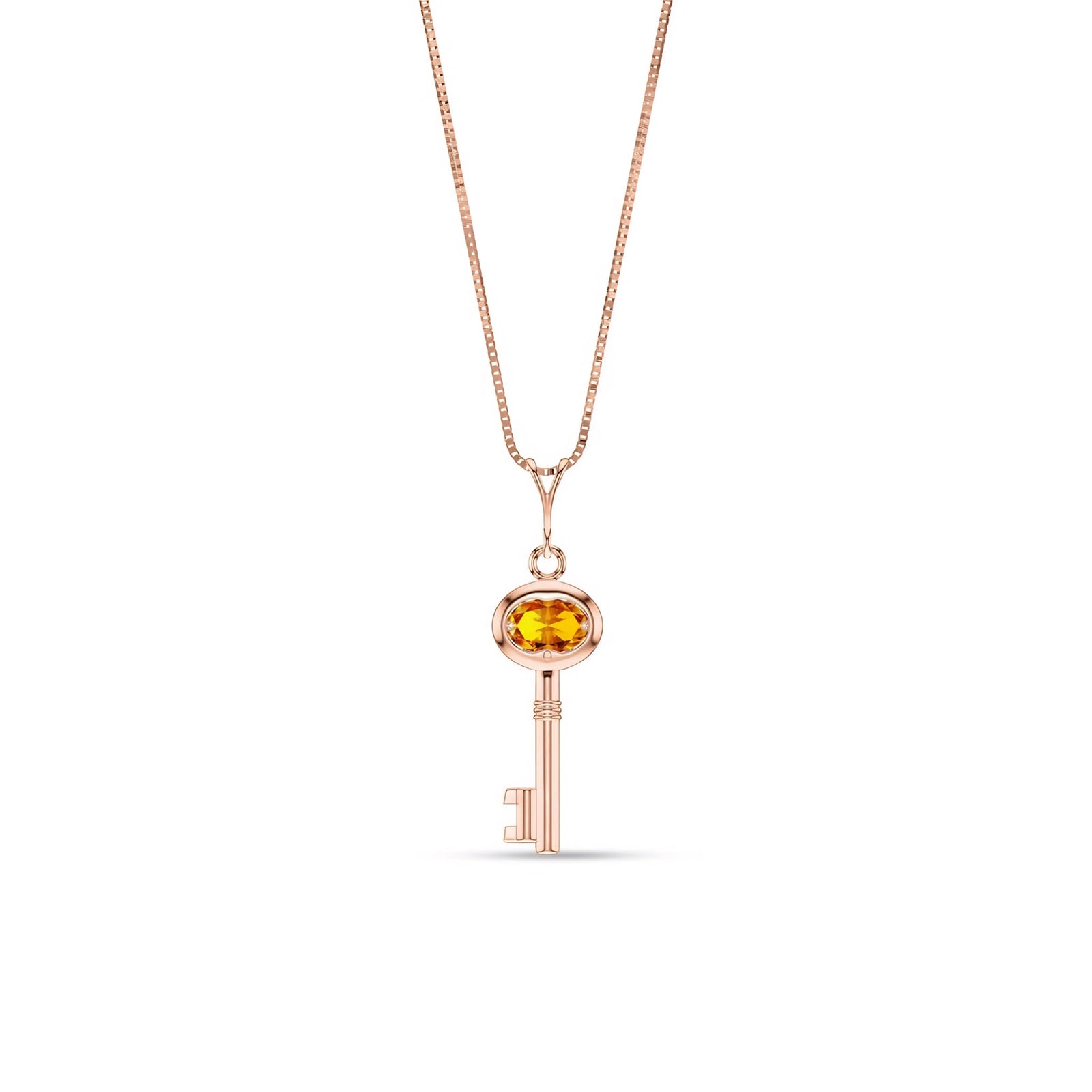 Rose Gold Pendant Necklace Garnet 10K — Marcella