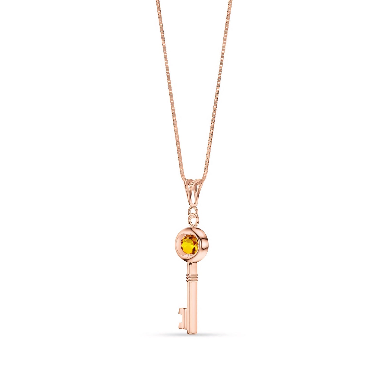 Rose Gold Pendant Necklace Garnet 10K — Marcella