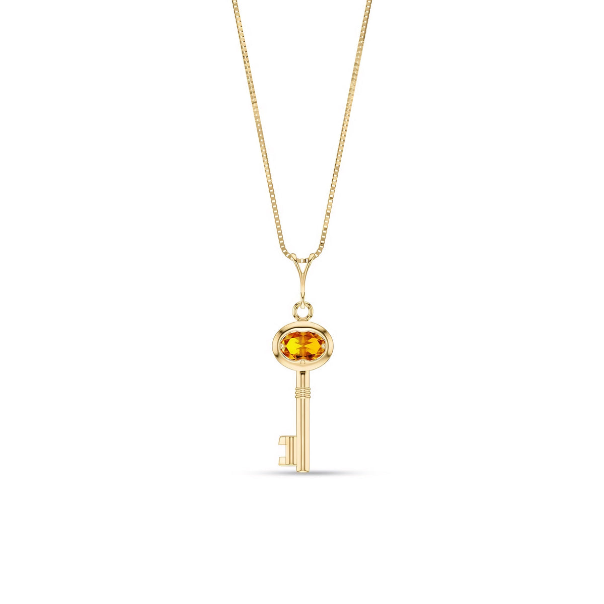 Yellow Gold Pendant Necklace Garnet 10K — Marcella