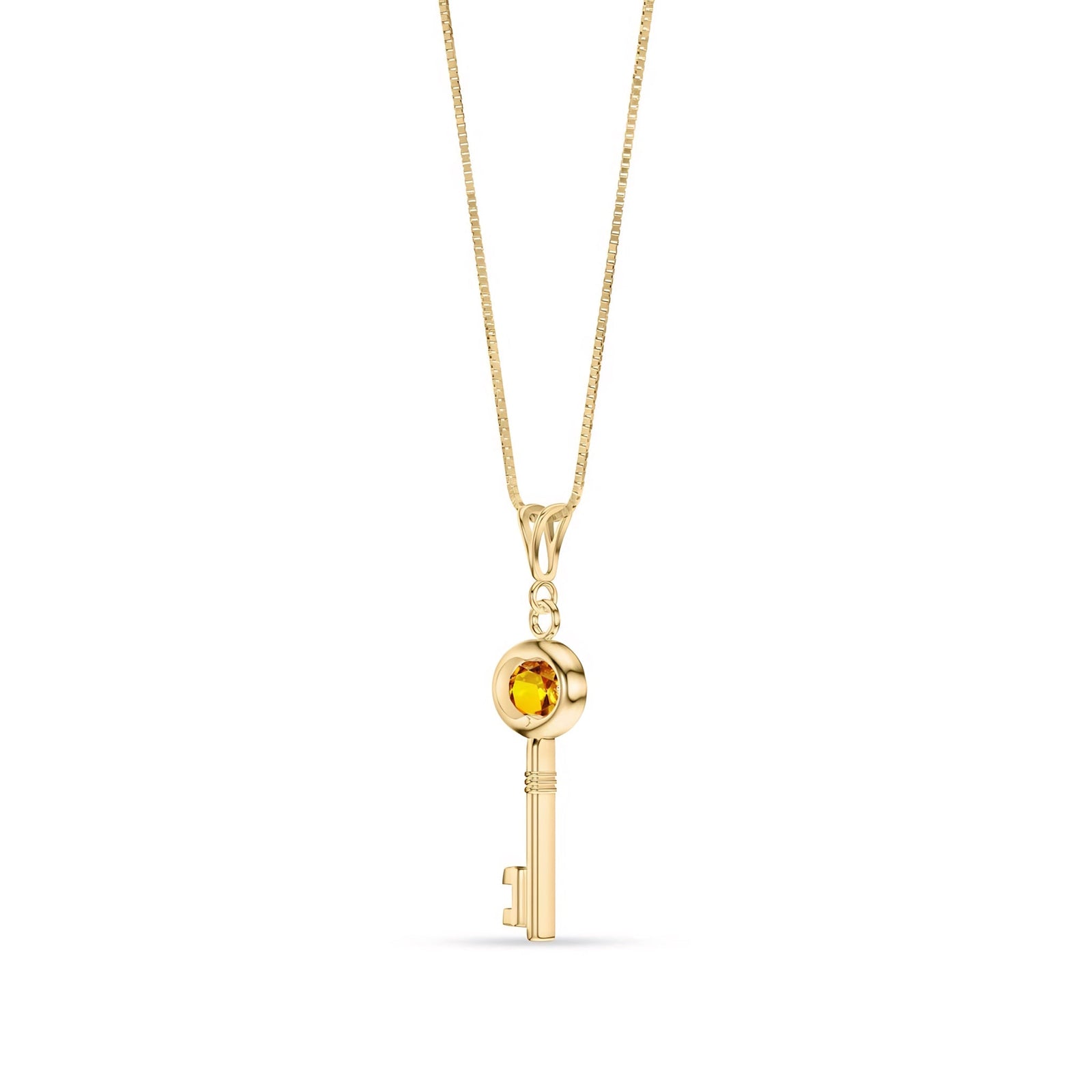 Yellow Gold Pendant Necklace Garnet 10K — Marcella
