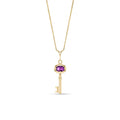 Yellow Gold Pendant Necklace Amethyst 10K — Marcella