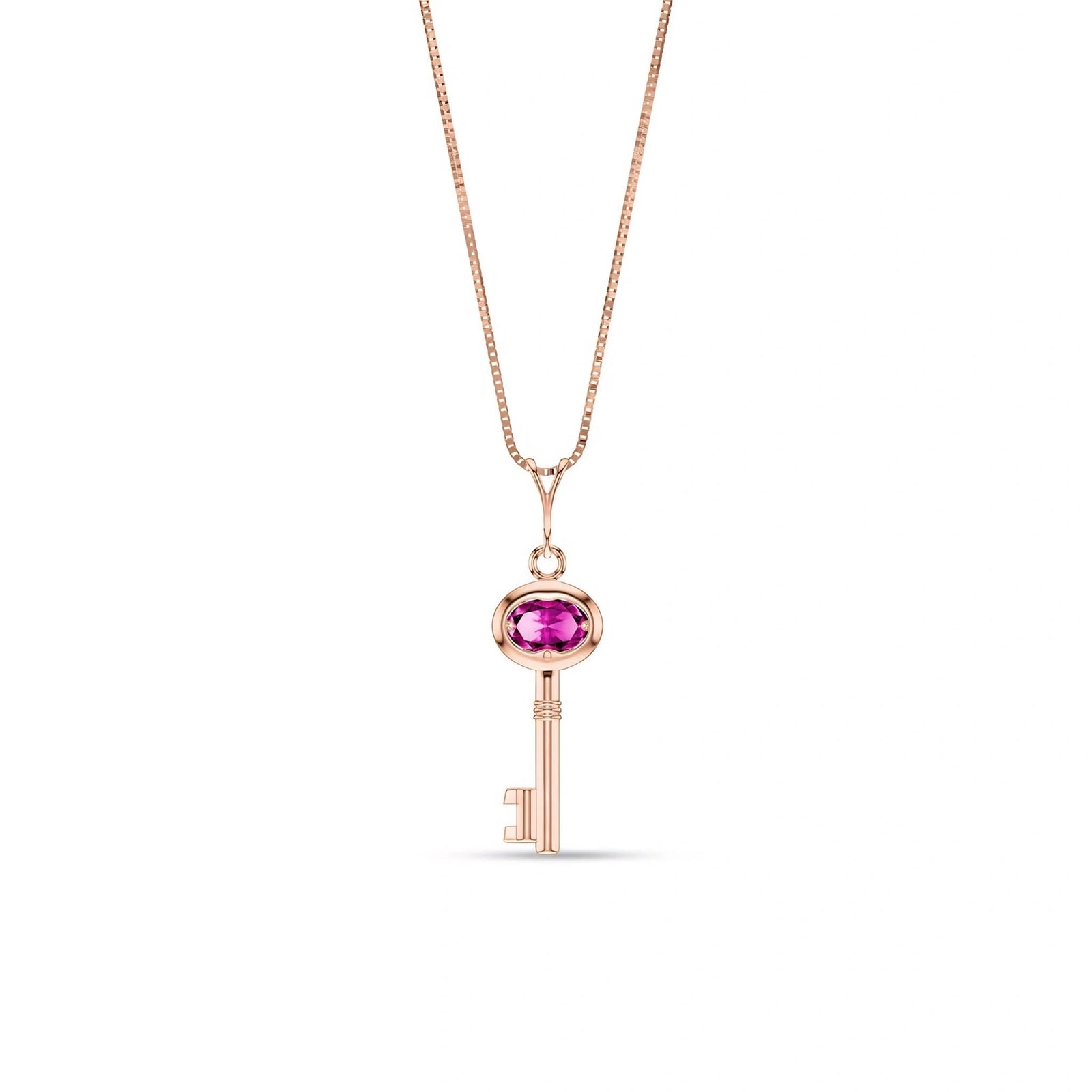 Rose Gold Pendant Necklace Pink Topaz 10K — Marcella