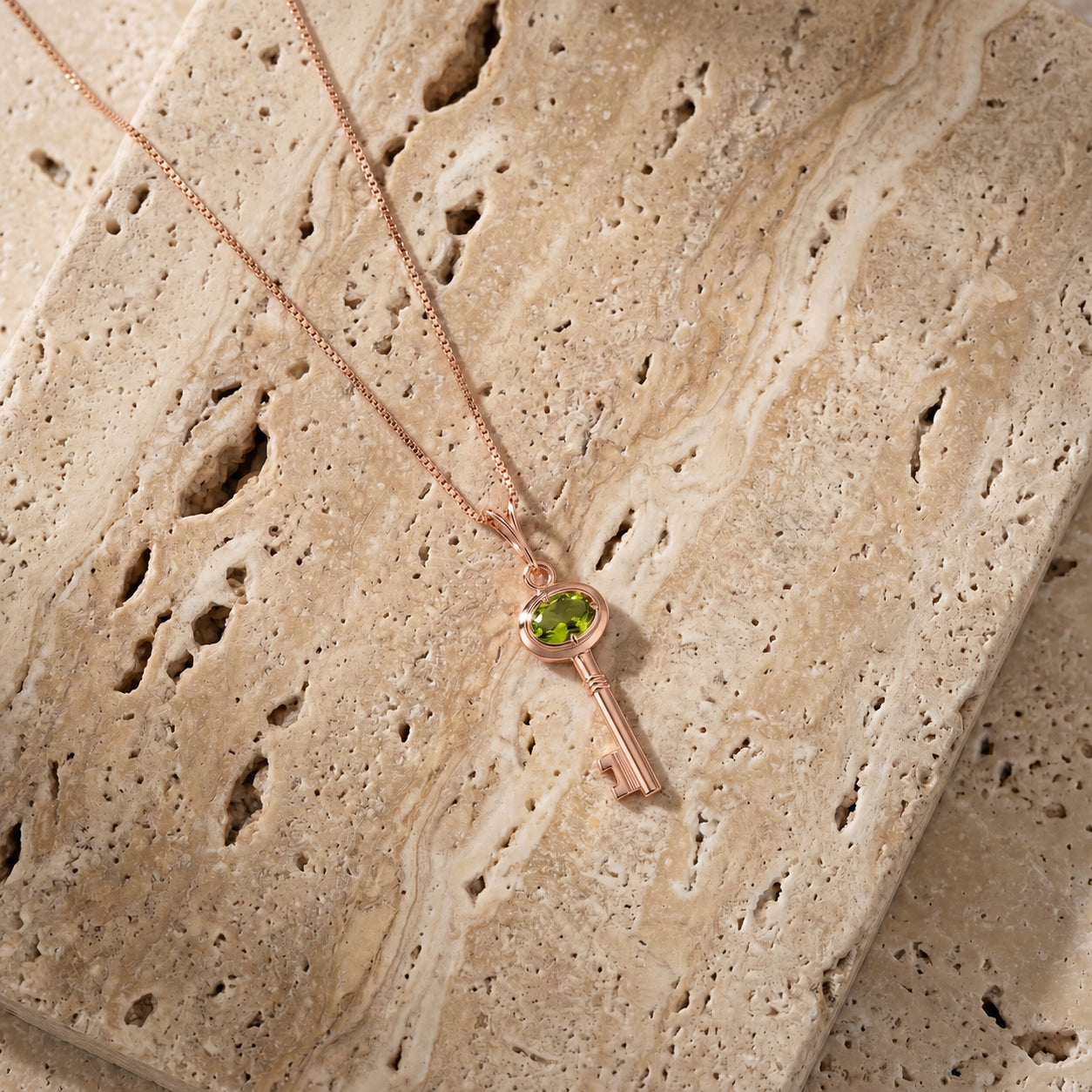 Rose Gold Pendant Necklace Pink Topaz 10K — Marcella