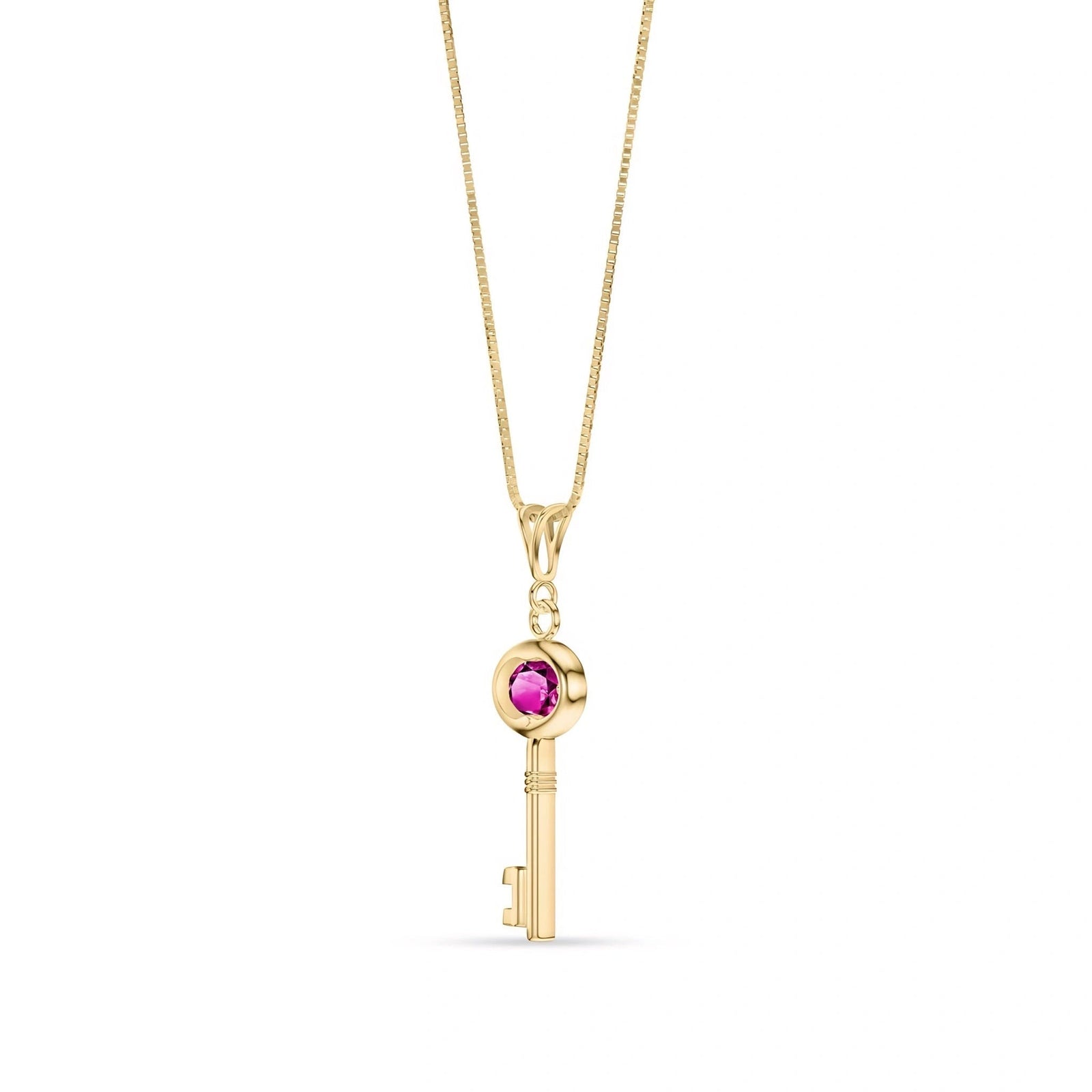 Yellow Gold Pendant Necklace Pink Topaz 10K — Marcella