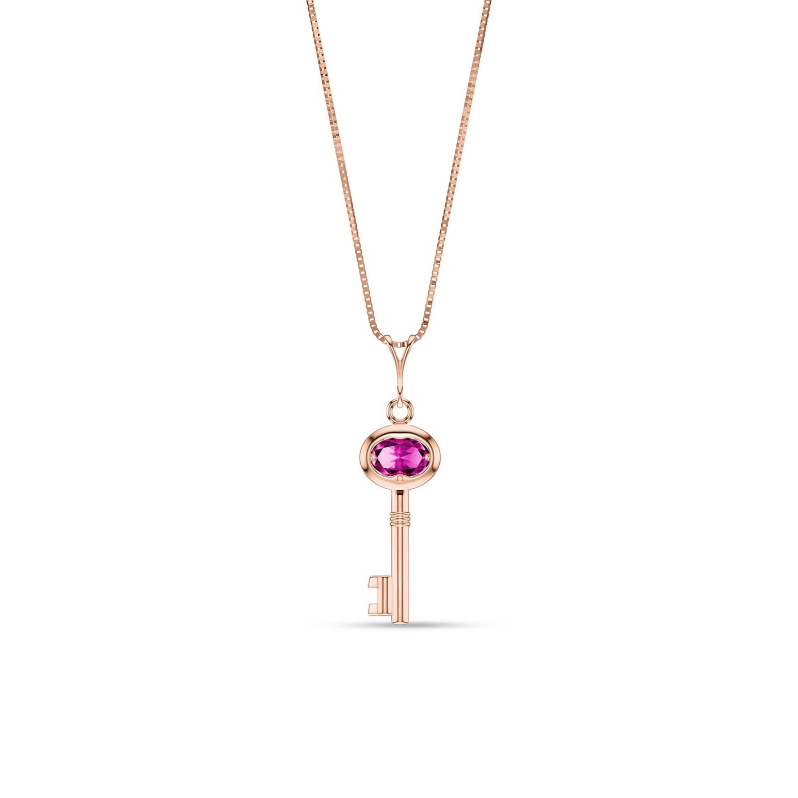 Rose Gold Pendant Necklace Aquamarine 10K — Marcella