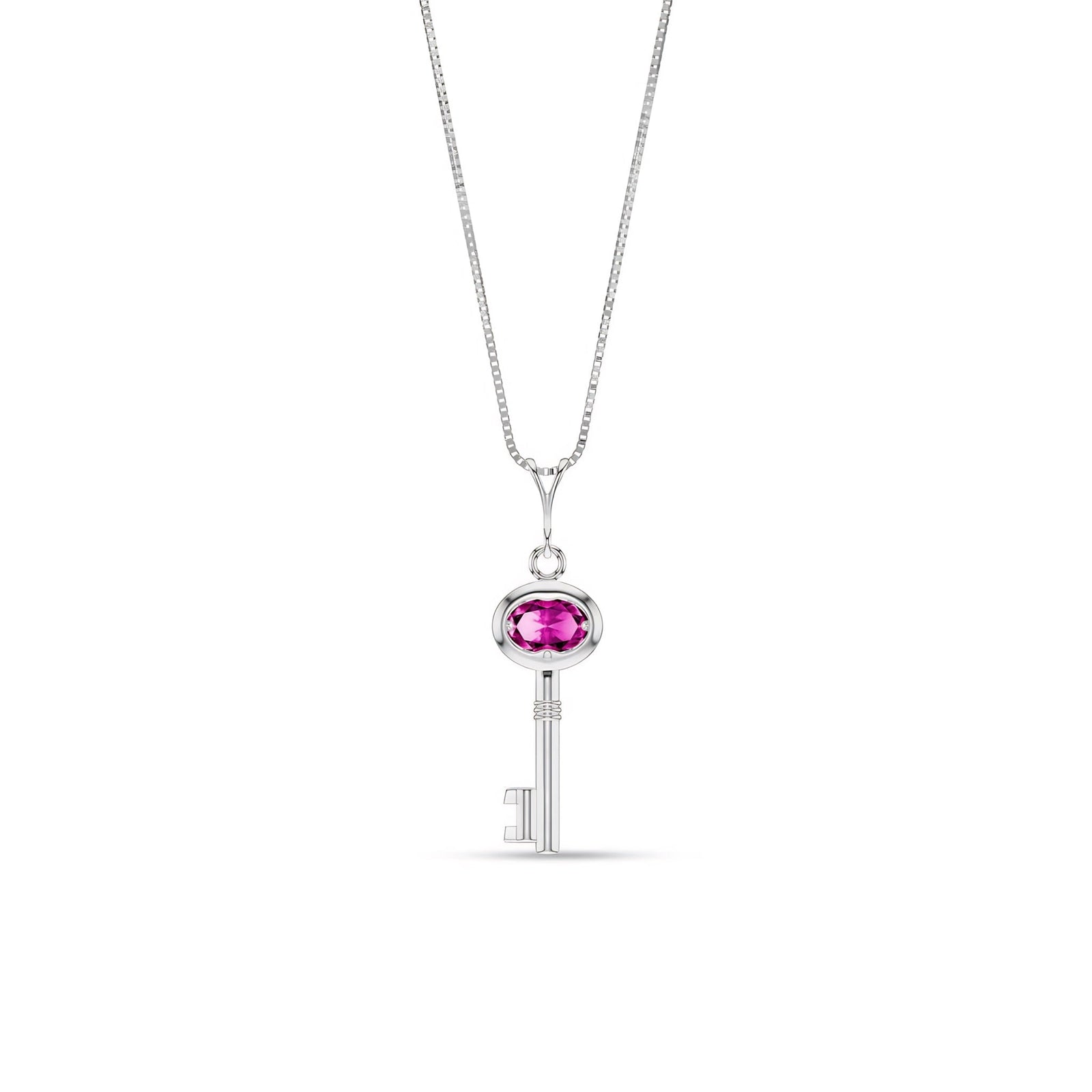 White Gold Pendant Necklace Aquamarine 10K — Marcella