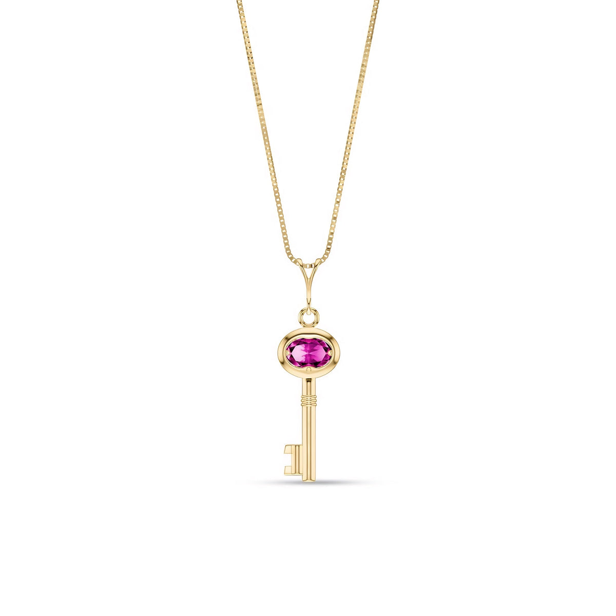 Yellow Gold Pendant Necklace Aquamarine 10K — Marcella