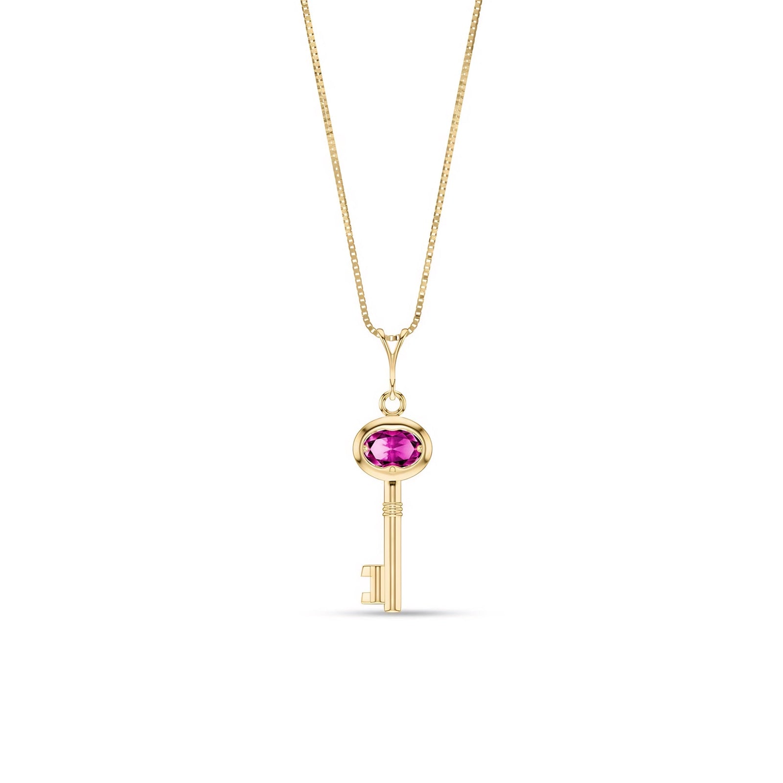 Yellow Gold Pendant Necklace Aquamarine 10K — Marcella
