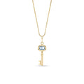 Yellow Gold Pendant Necklace Aquamarine 10K — Marcella