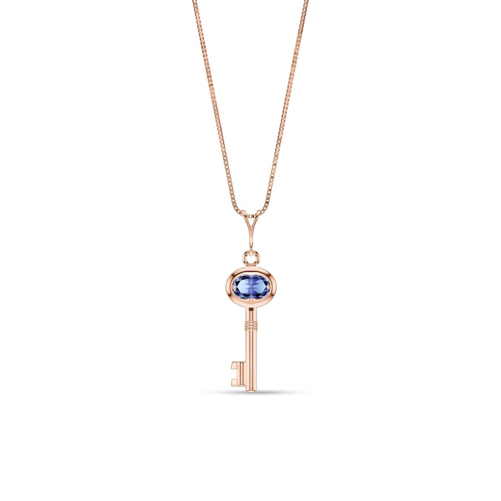 Rose Gold Pendant Necklace Tanzanite 10K — Marcella