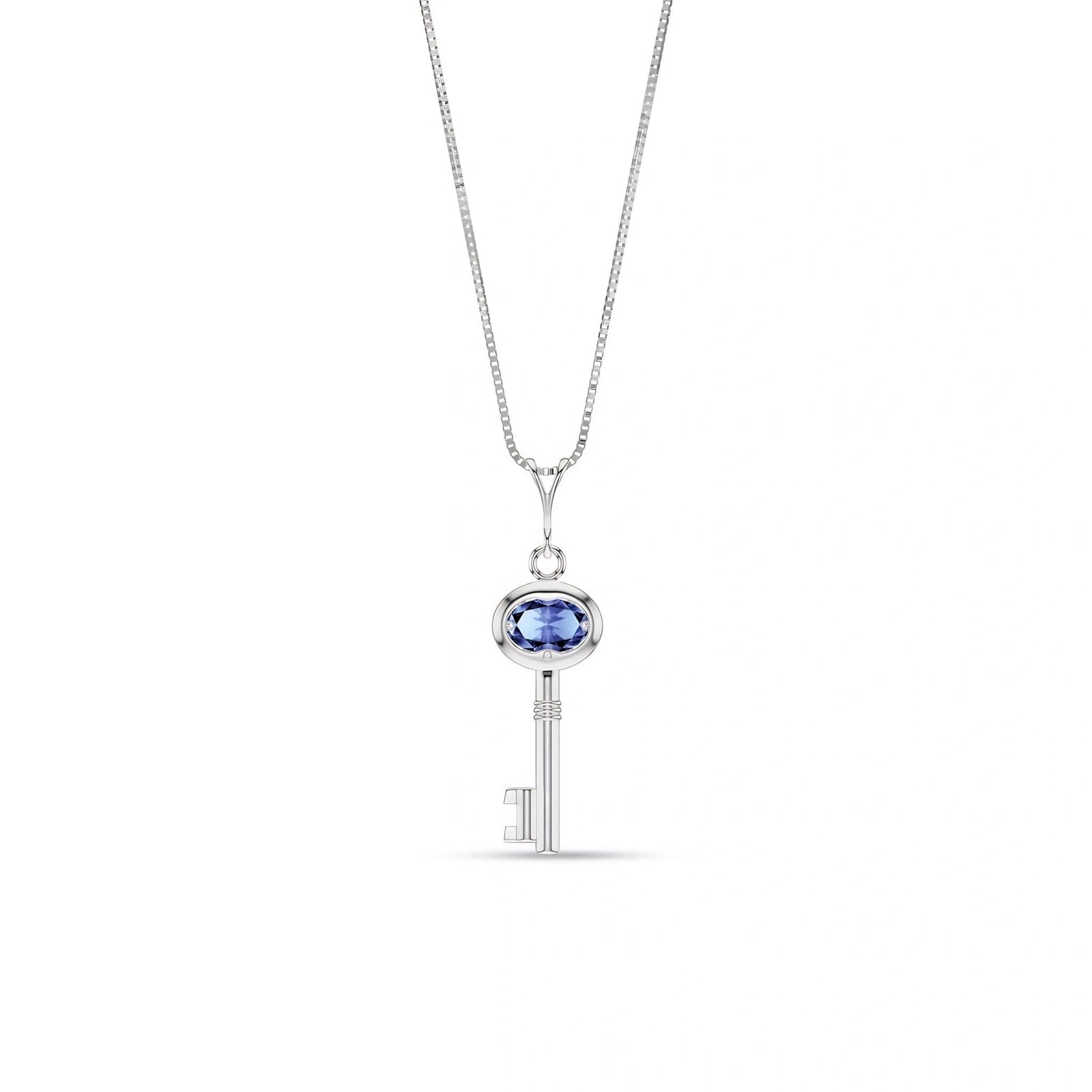 White Gold Pendant Necklace Tanzanite 10K — Marcella