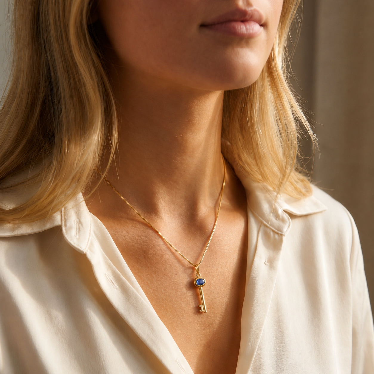 Yellow Gold Pendant Necklace Ruby 10K — Marcella