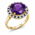 Yellow Gold Ring Amethyst 10K — Eleonora