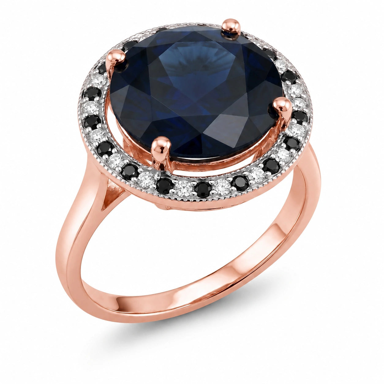 Rose Gold Ring Blue Topaz 10K — Eleonora