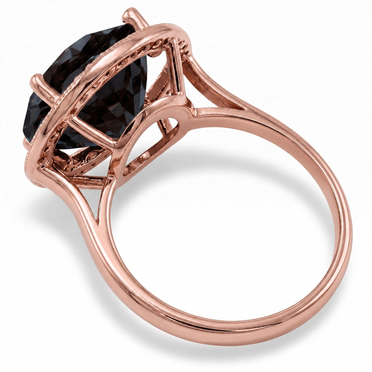 Rose Gold Ring Blue Topaz 10K — Eleonora