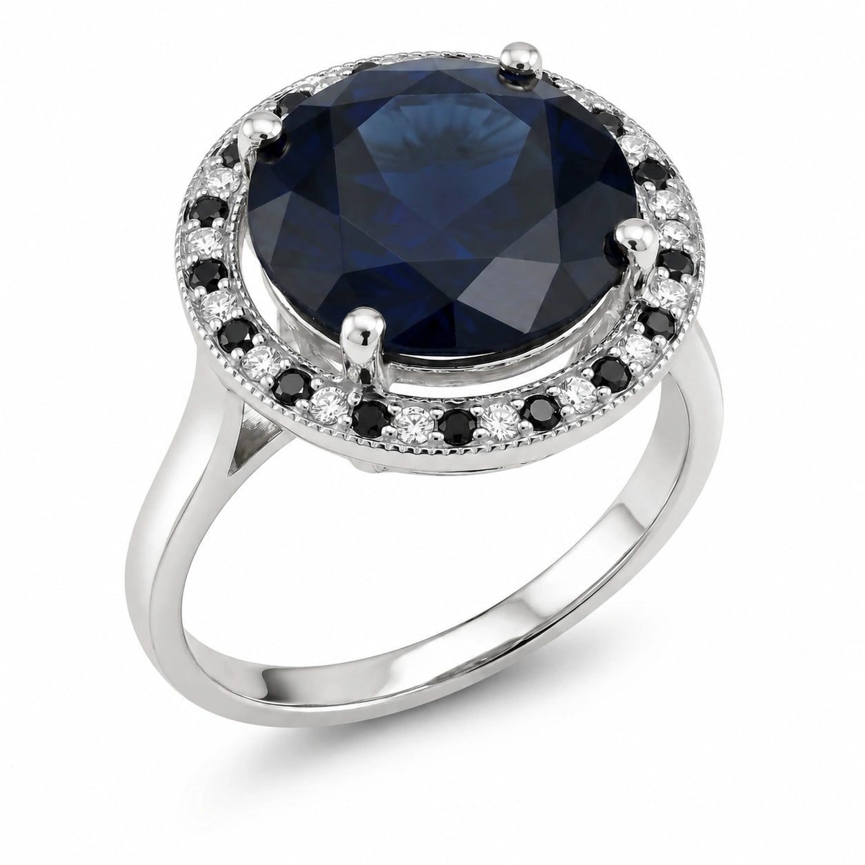 White Gold Ring Blue Topaz 10K — Eleonora