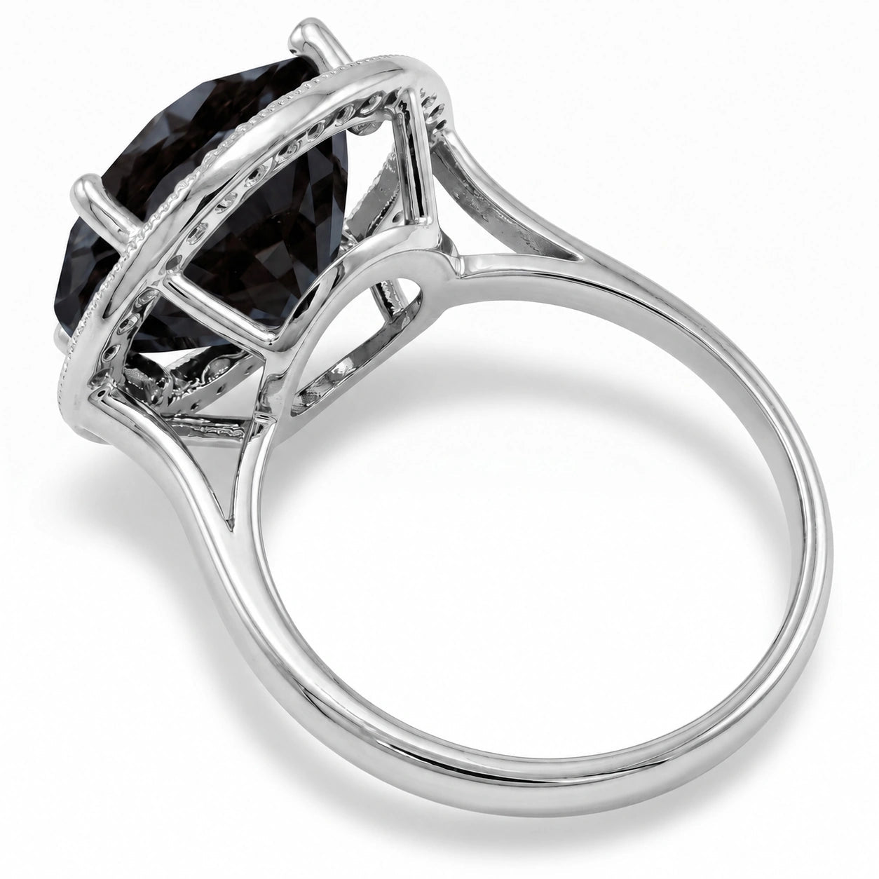 White Gold Ring Blue Topaz 10K — Eleonora