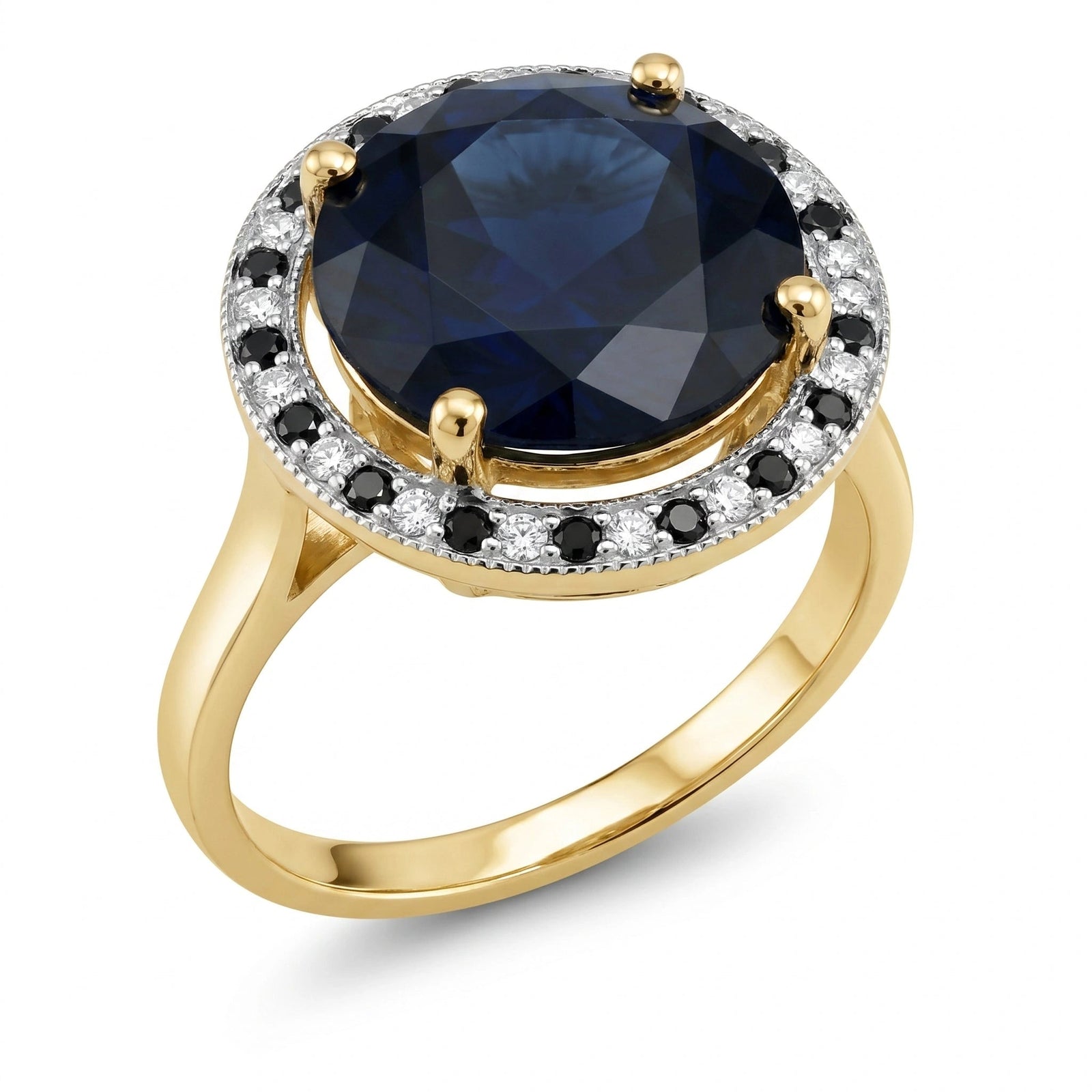 Yellow Gold Ring Blue Topaz 10K — Eleonora