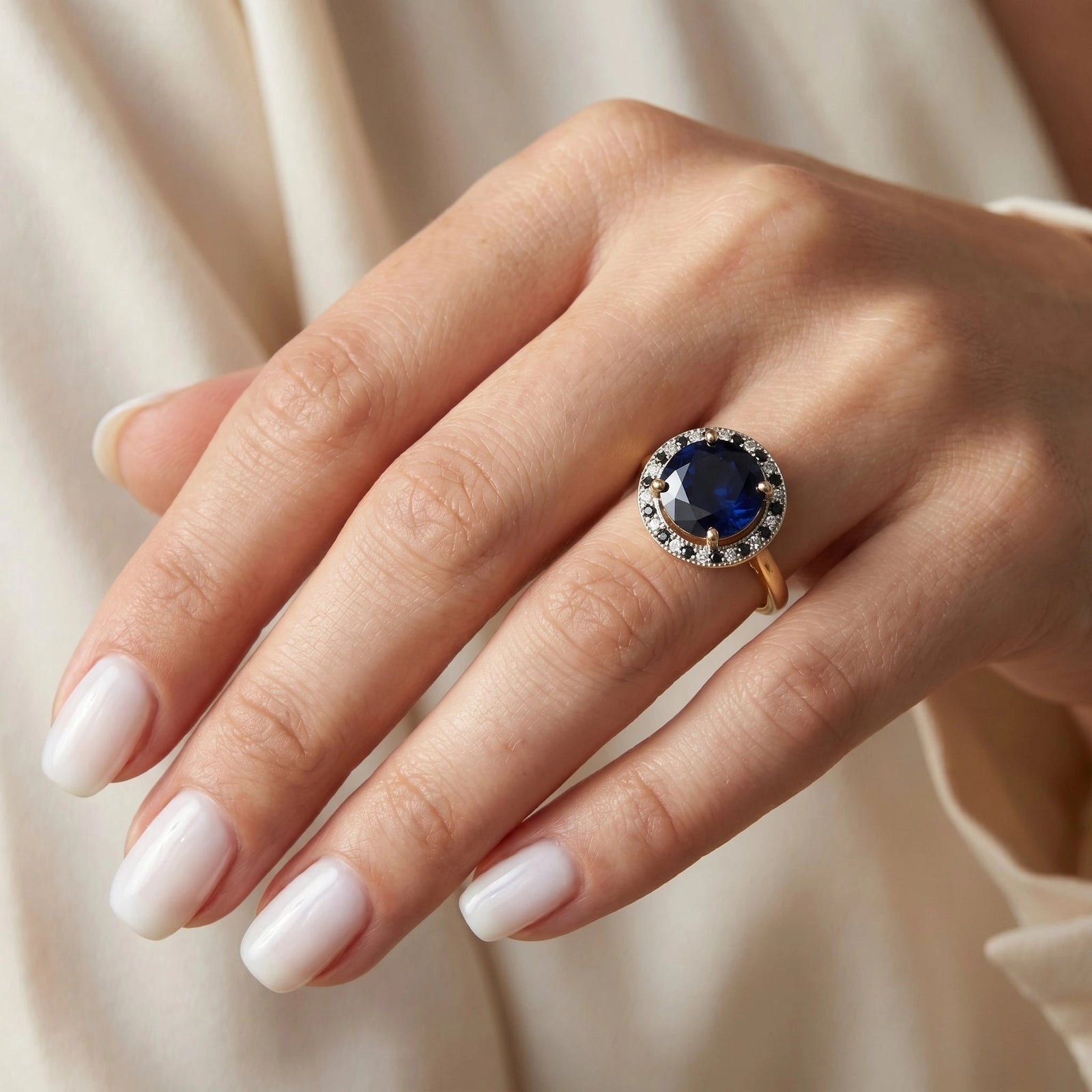 Yellow Gold Ring Blue Topaz 10K — Eleonora
