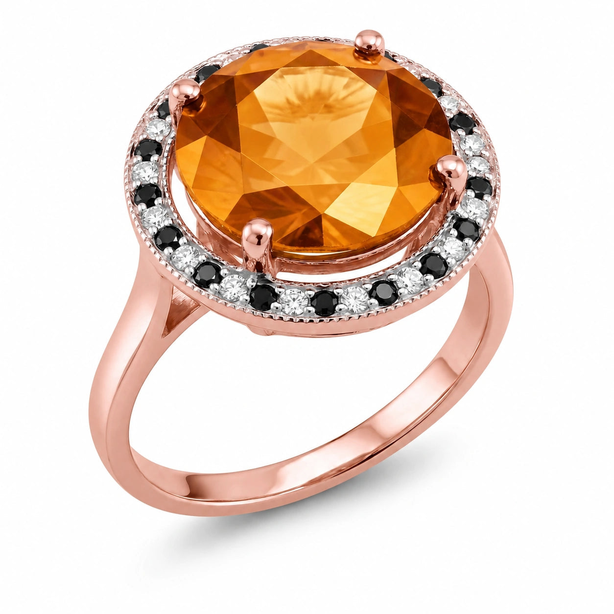 Rose Gold Ring Citrine 10K — Eleonora