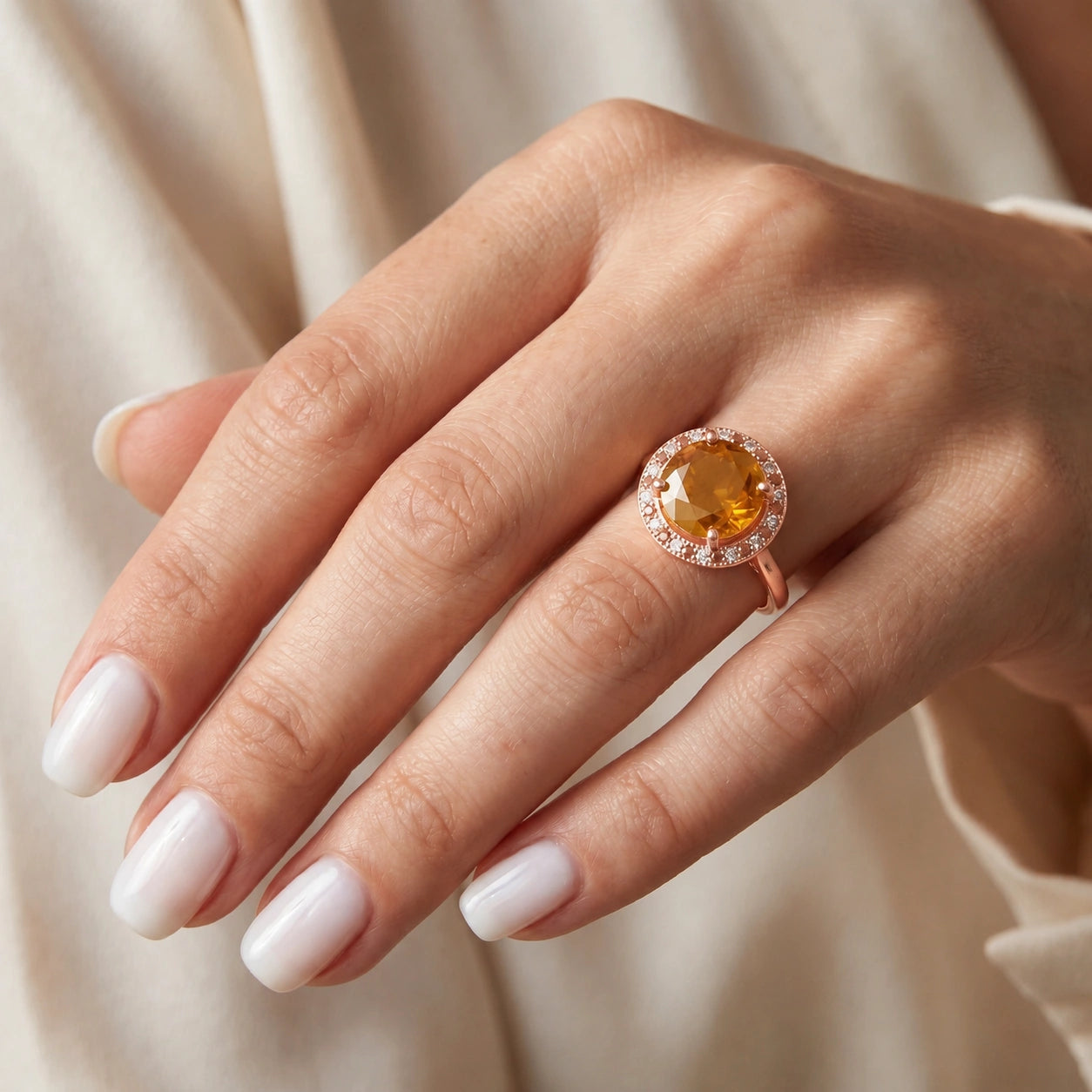 Rose Gold Ring Citrine 10K — Eleonora