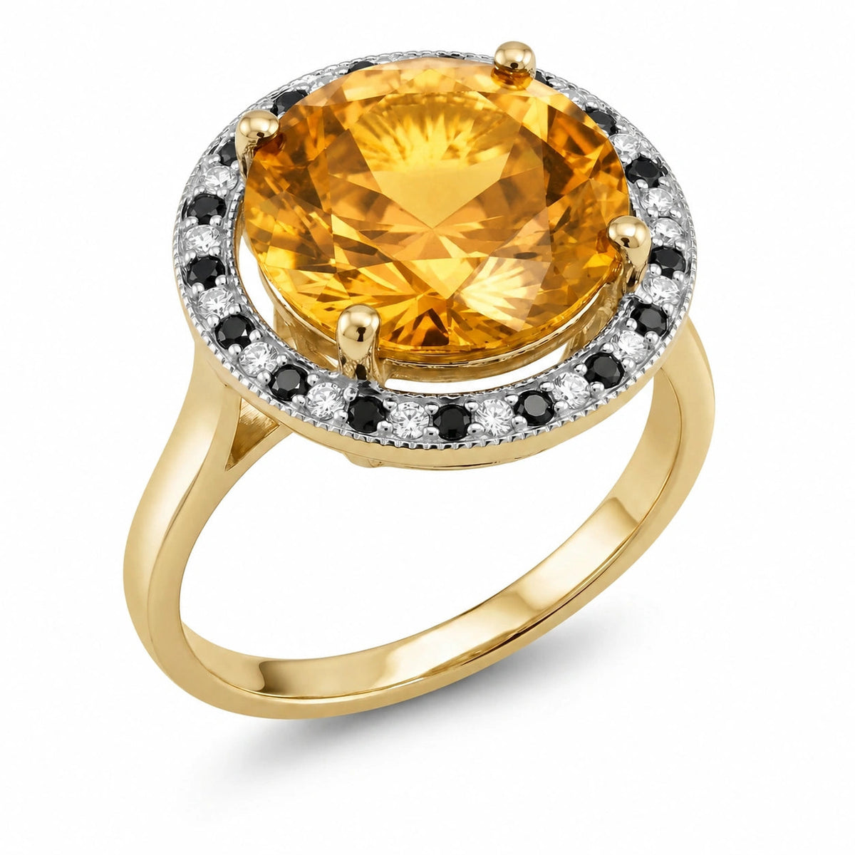 Yellow Gold Ring Citrine 10K — Eleonora