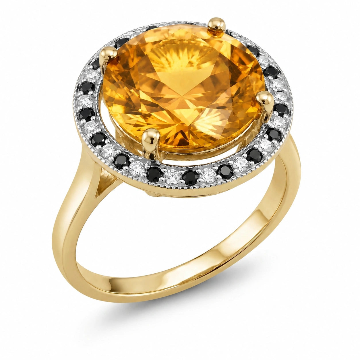 Yellow Gold Ring Citrine 10K — Eleonora
