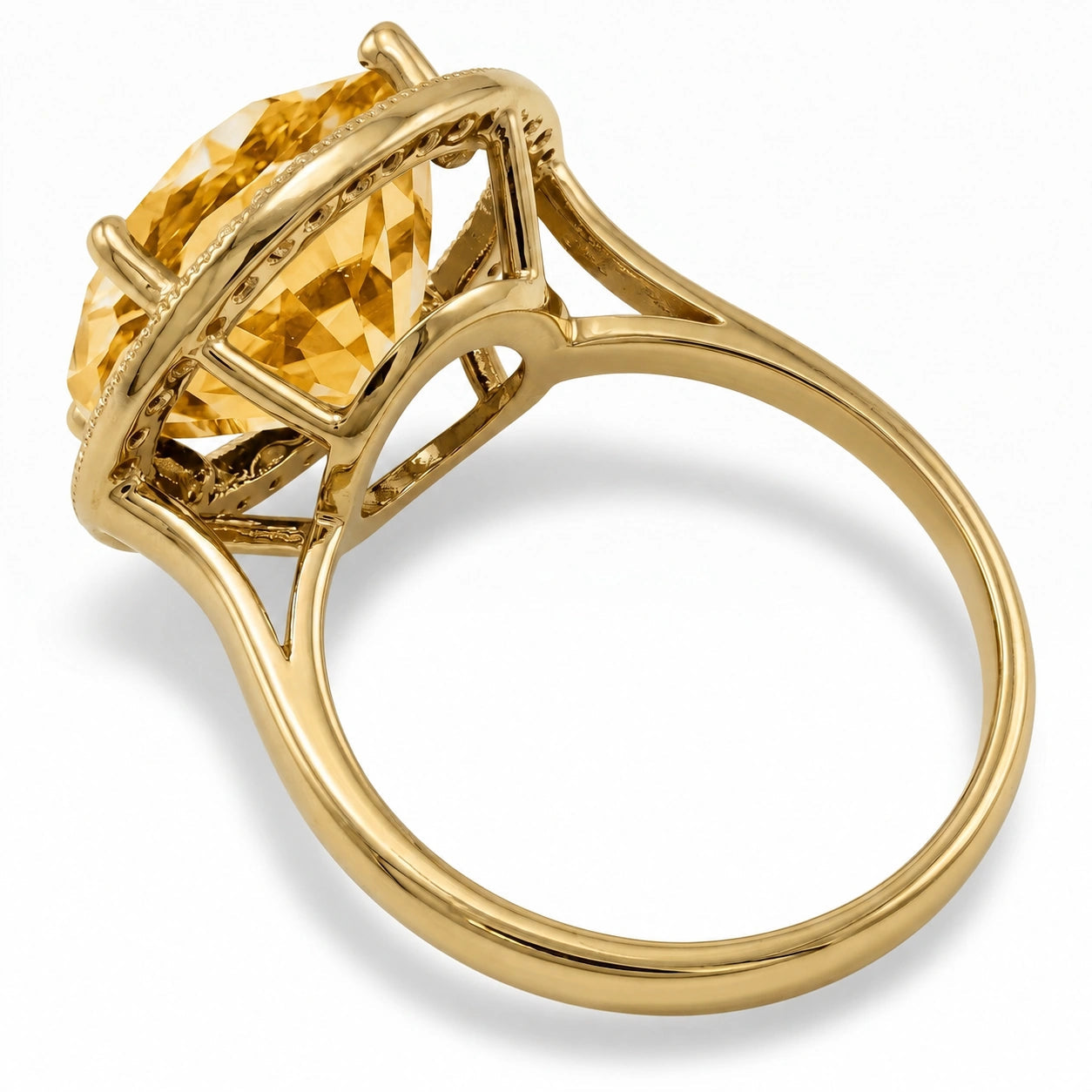 Yellow Gold Ring Citrine 10K — Eleonora