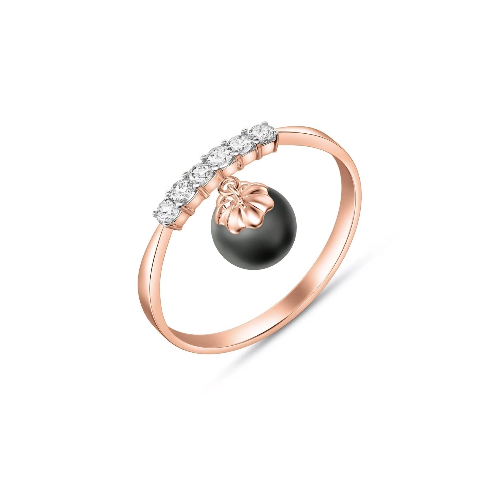 Rose Gold Black Pearl & Diamond — Vitalba