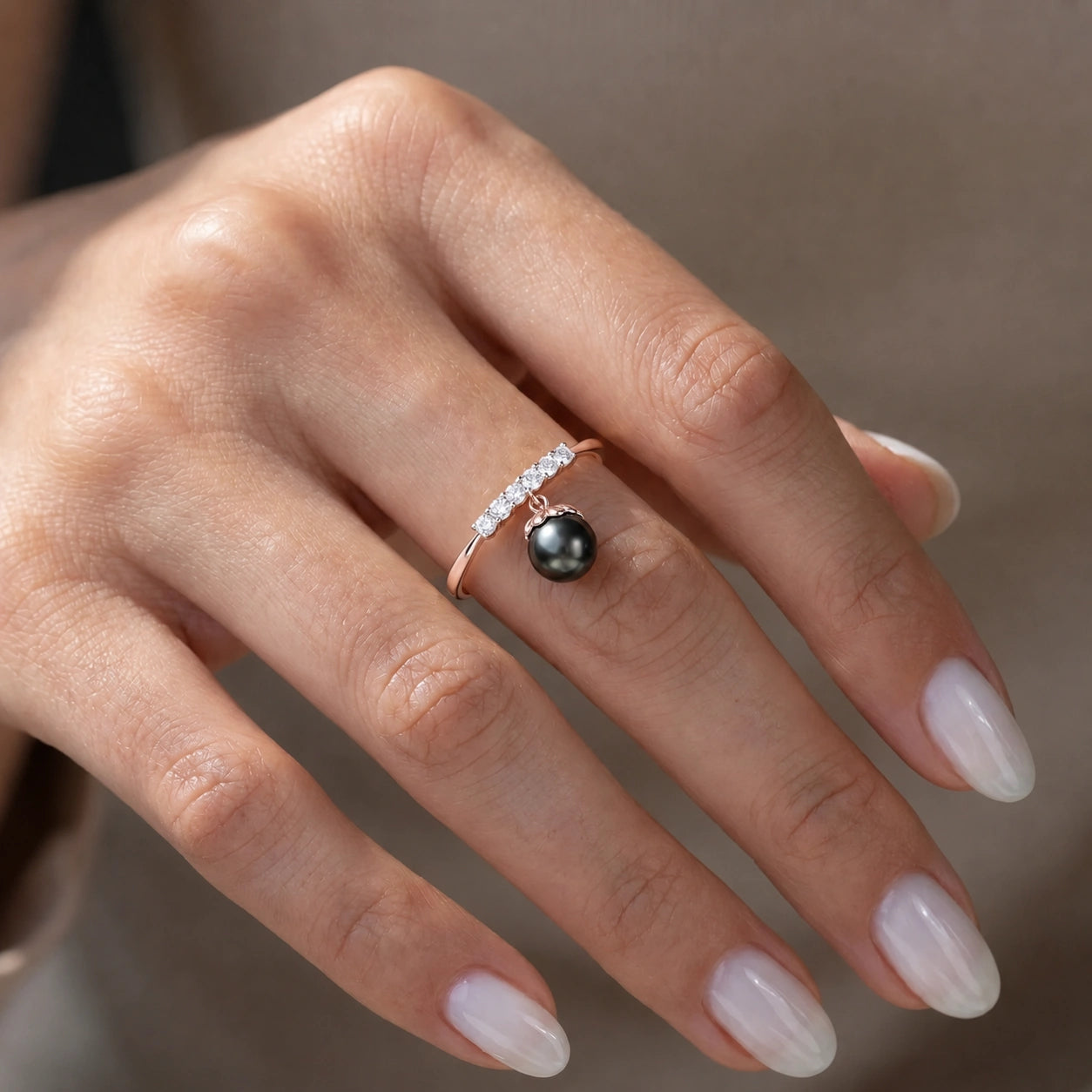 Rose Gold Black Pearl & Diamond — Vitalba
