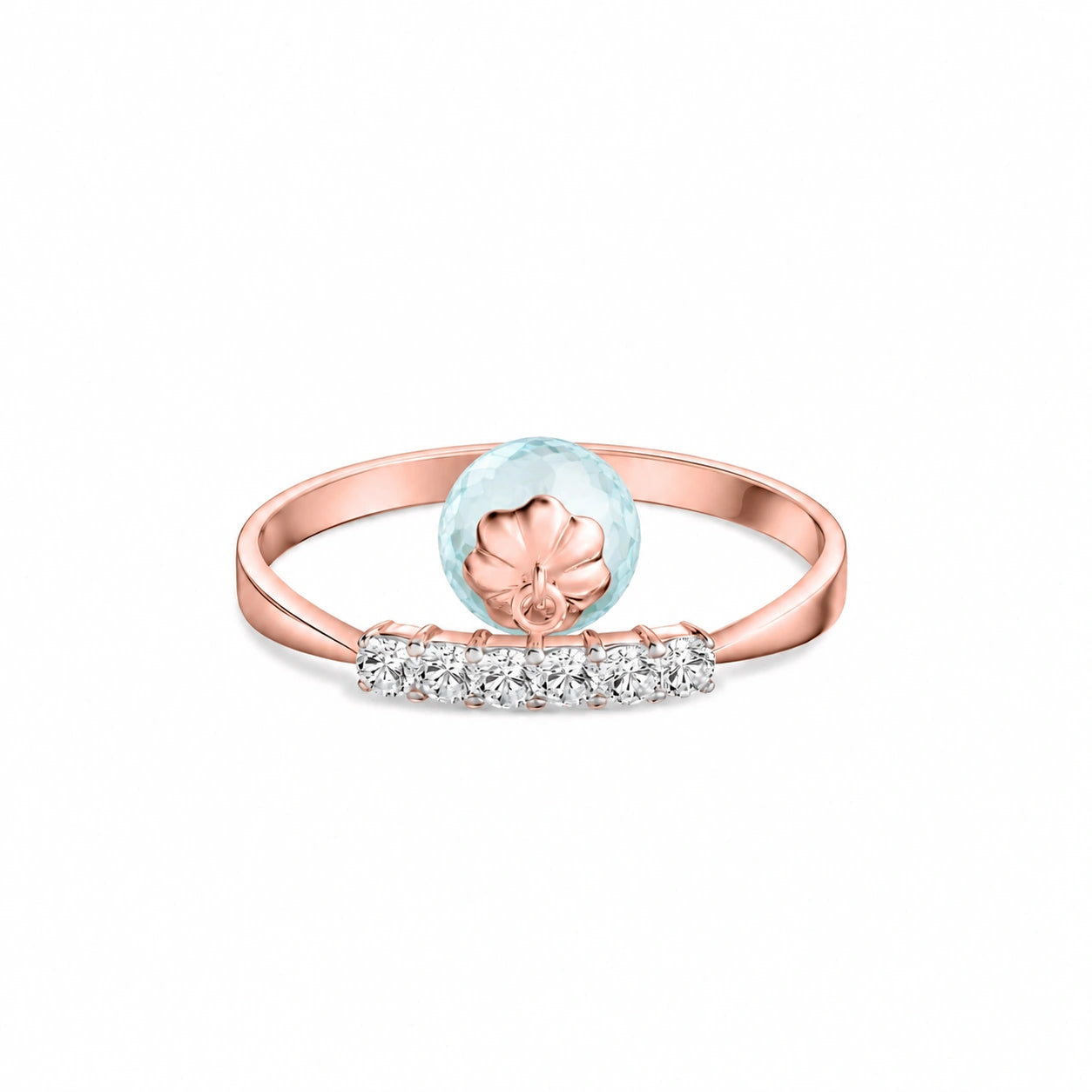Rose Gold Blue Topaz & Diamond — Vitalba