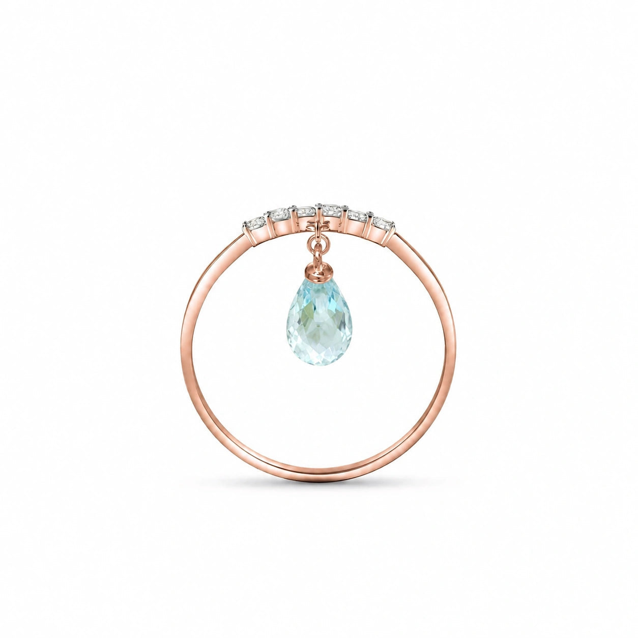 Rose Gold Blue Topaz & Diamond — Vitalba