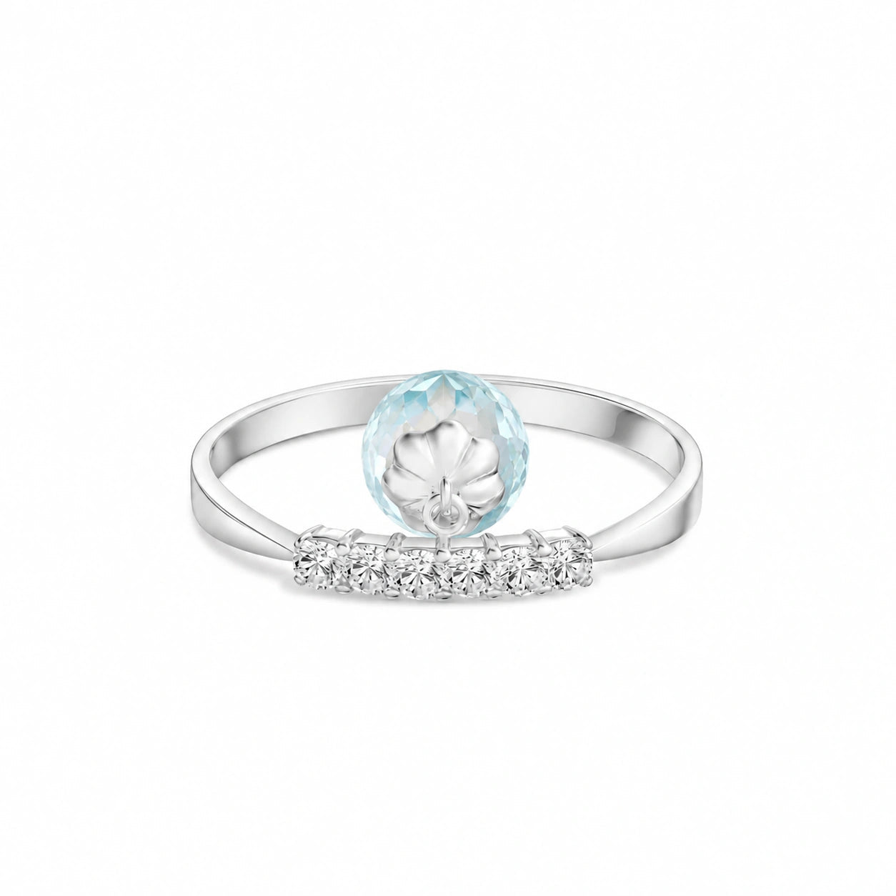 White Gold Blue Topaz & Diamond — Vitalba